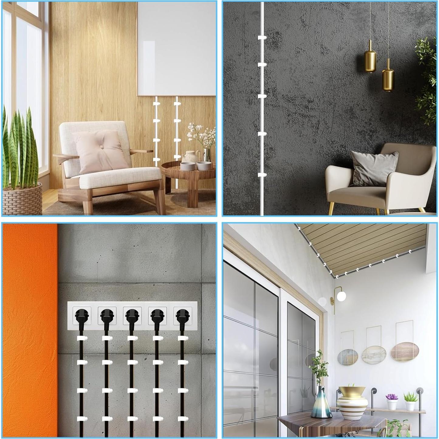 200 Clips de Cable TKYZMS 8mm/10mm para Gestión de Cables