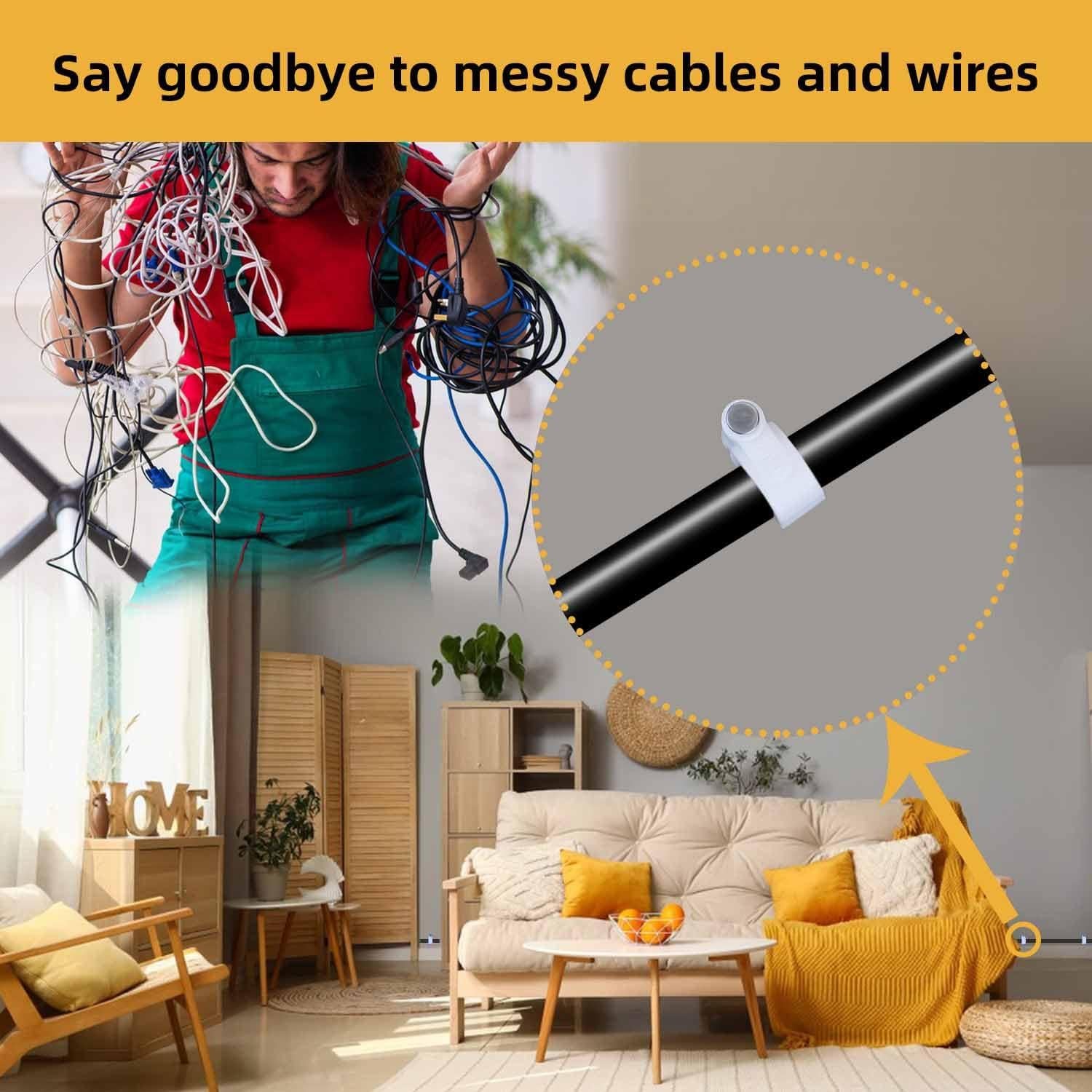 200 Clips de Cable Blanco TKYPZY 7mm para Gestión de Cables