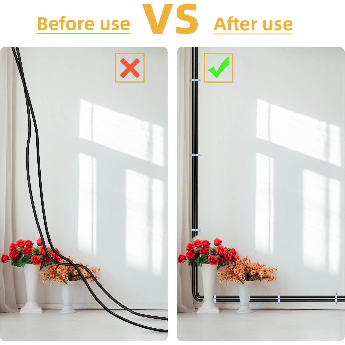 200 Clips de Cable Blanco TKYPZY 7mm para Gestión de Cables