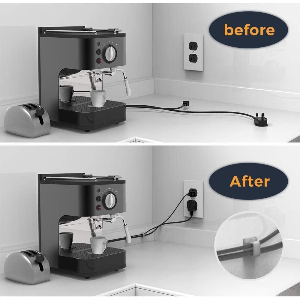 Clip de Cable Adhesivo XIAOXI 40 Pcs Transparente Organizador