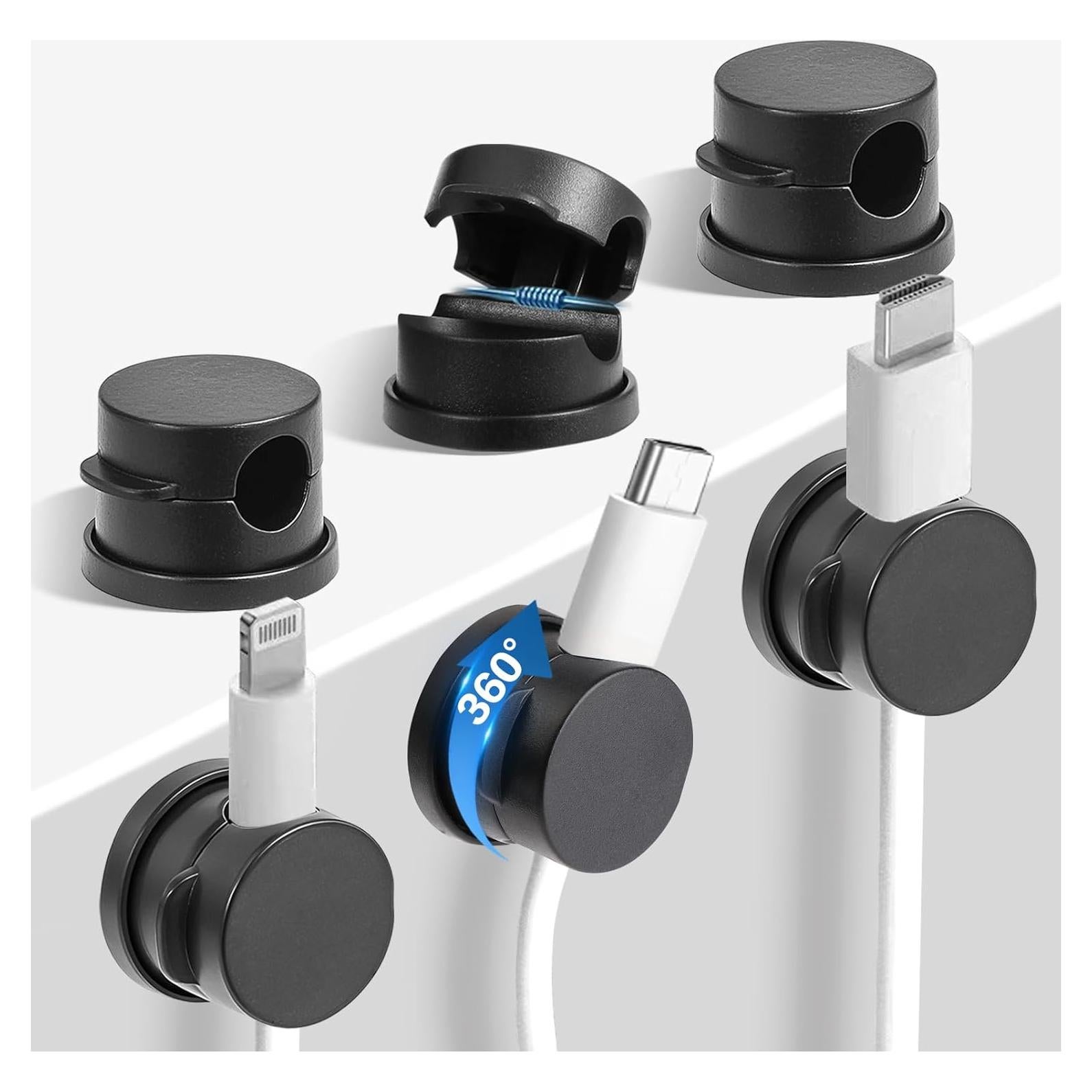 Soporte Organizador de Cables 6PC Keuaaao con Adhesivo Fuerte