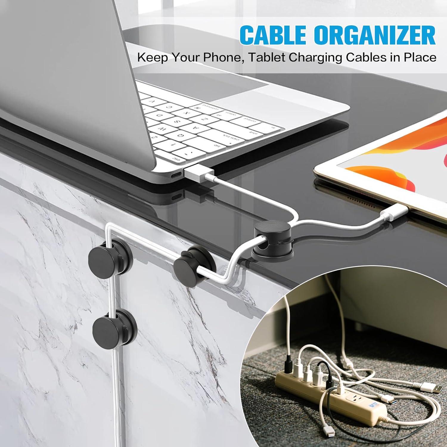 Soporte Organizador de Cables 6PC Keuaaao con Adhesivo Fuerte