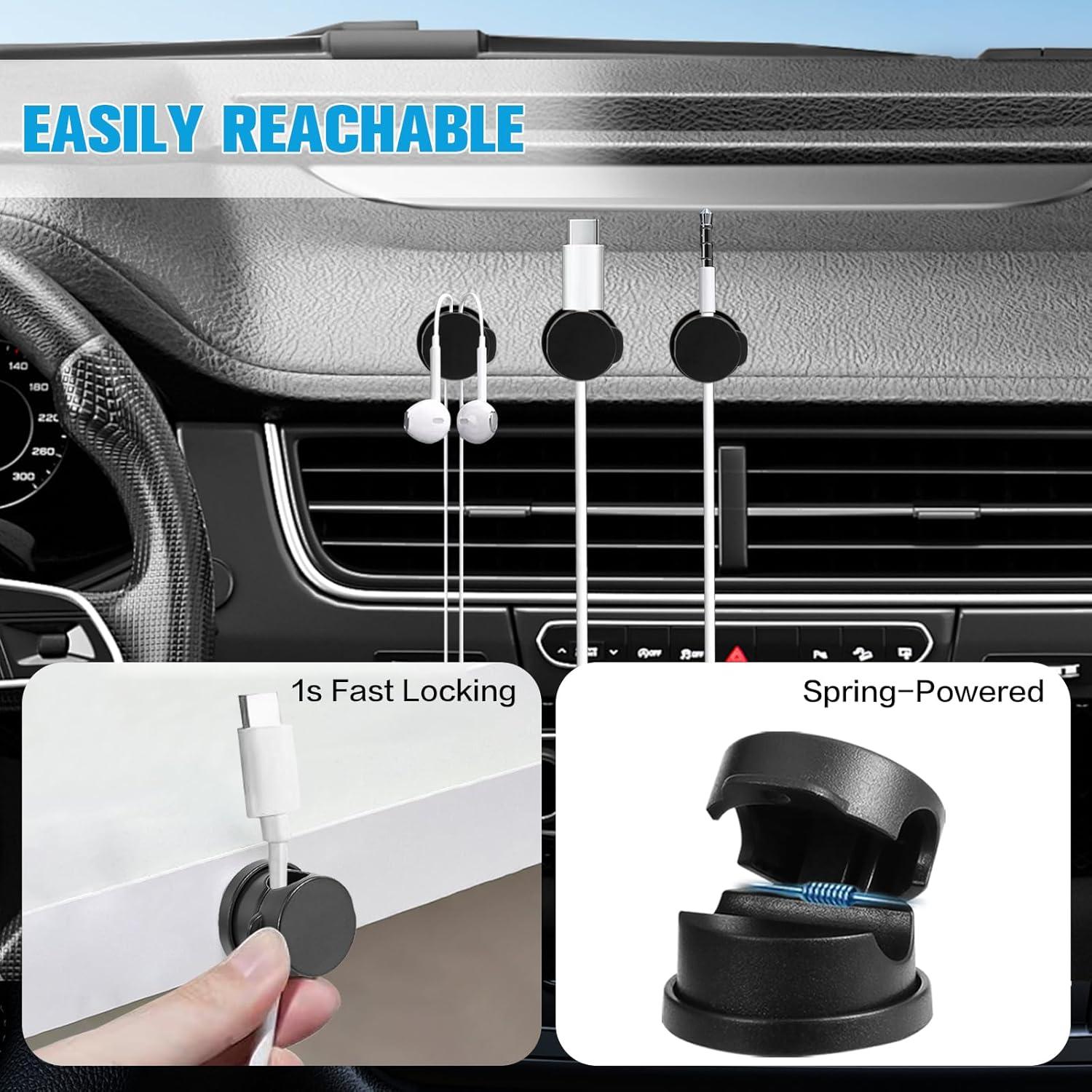 Soporte Organizador de Cables 6PC Keuaaao con Adhesivo Fuerte