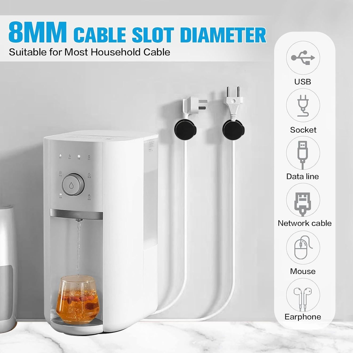 Soporte Organizador de Cables 6PC Keuaaao con Adhesivo Fuerte