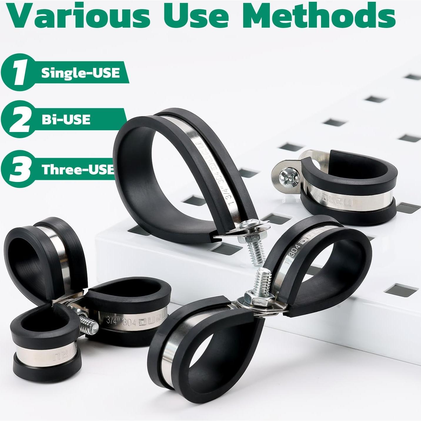 Kit de 125 Abrazaderas de Cable OURU Acero Inoxidable 304