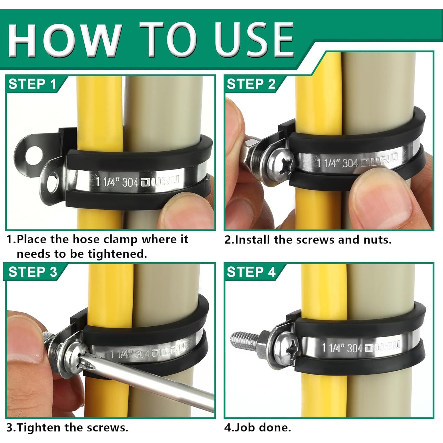 Kit de 125 Abrazaderas de Cable OURU Acero Inoxidable 304