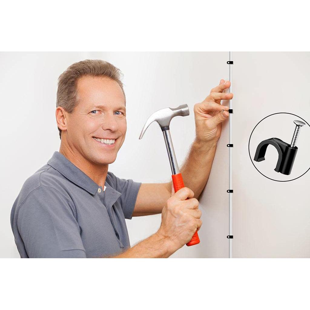 200 Clips de Cable Negros Easytle 4-10mm para Pared