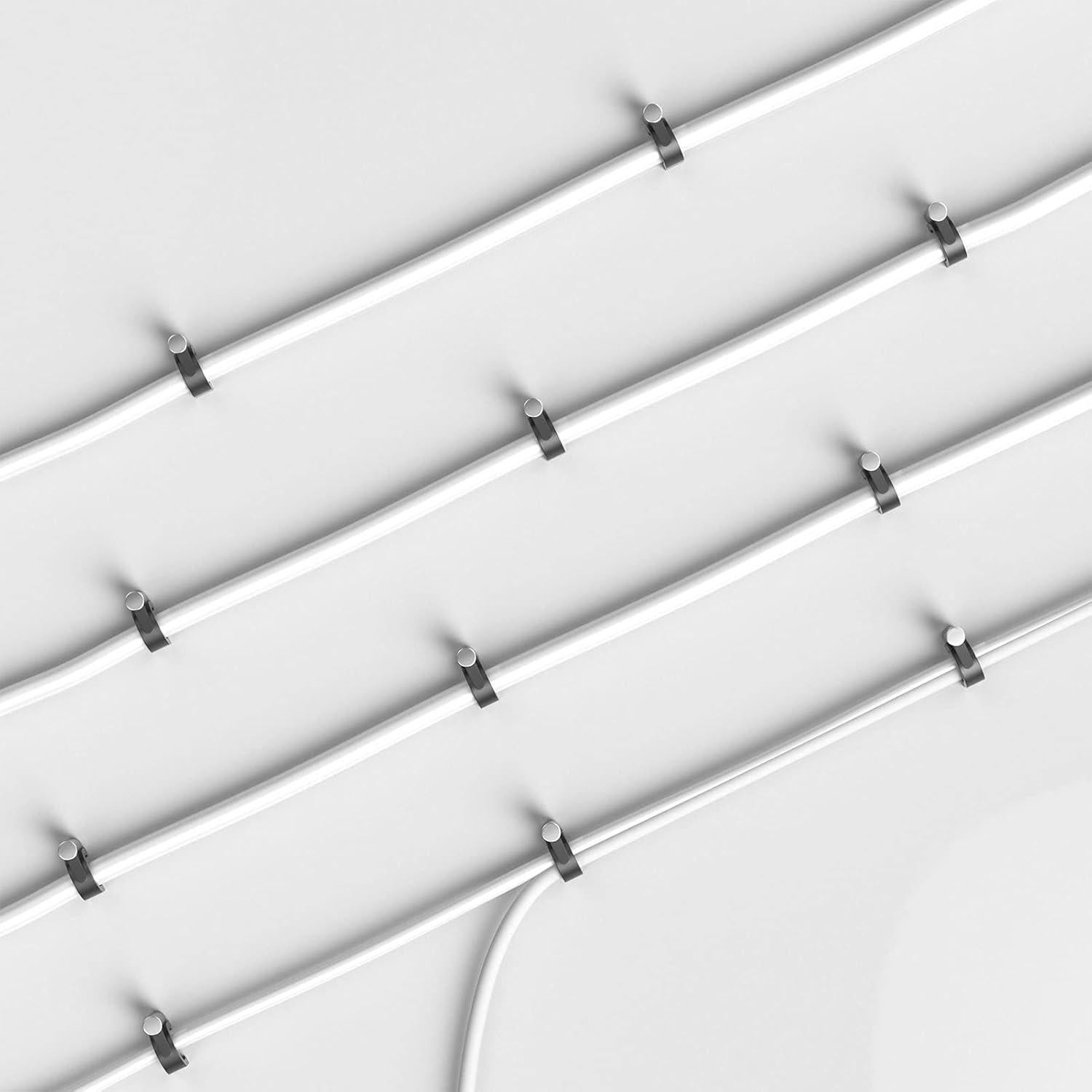 200 Clips de Cable Negros Easytle 4-10mm para Pared