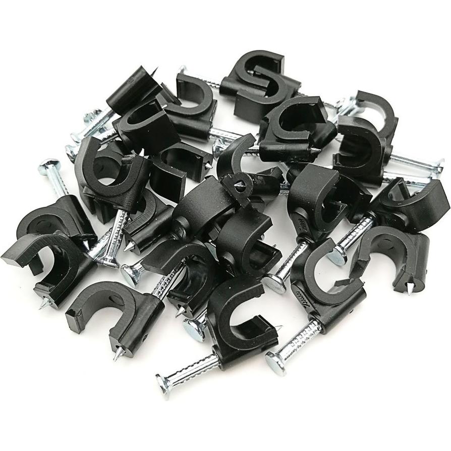 Clips de Cable Ethernet Cat6 HS - 200 Piezas 7mm Negros