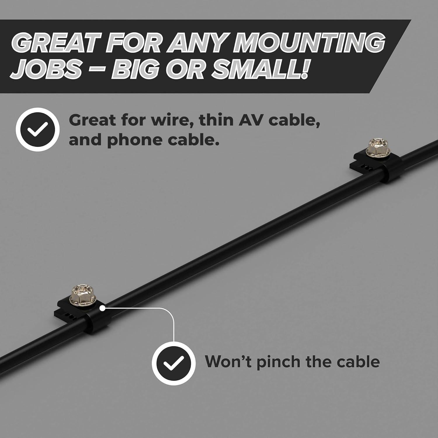 Clips de Cable Eléctrico THE CIMPLE CO, 100 Piezas, Negro