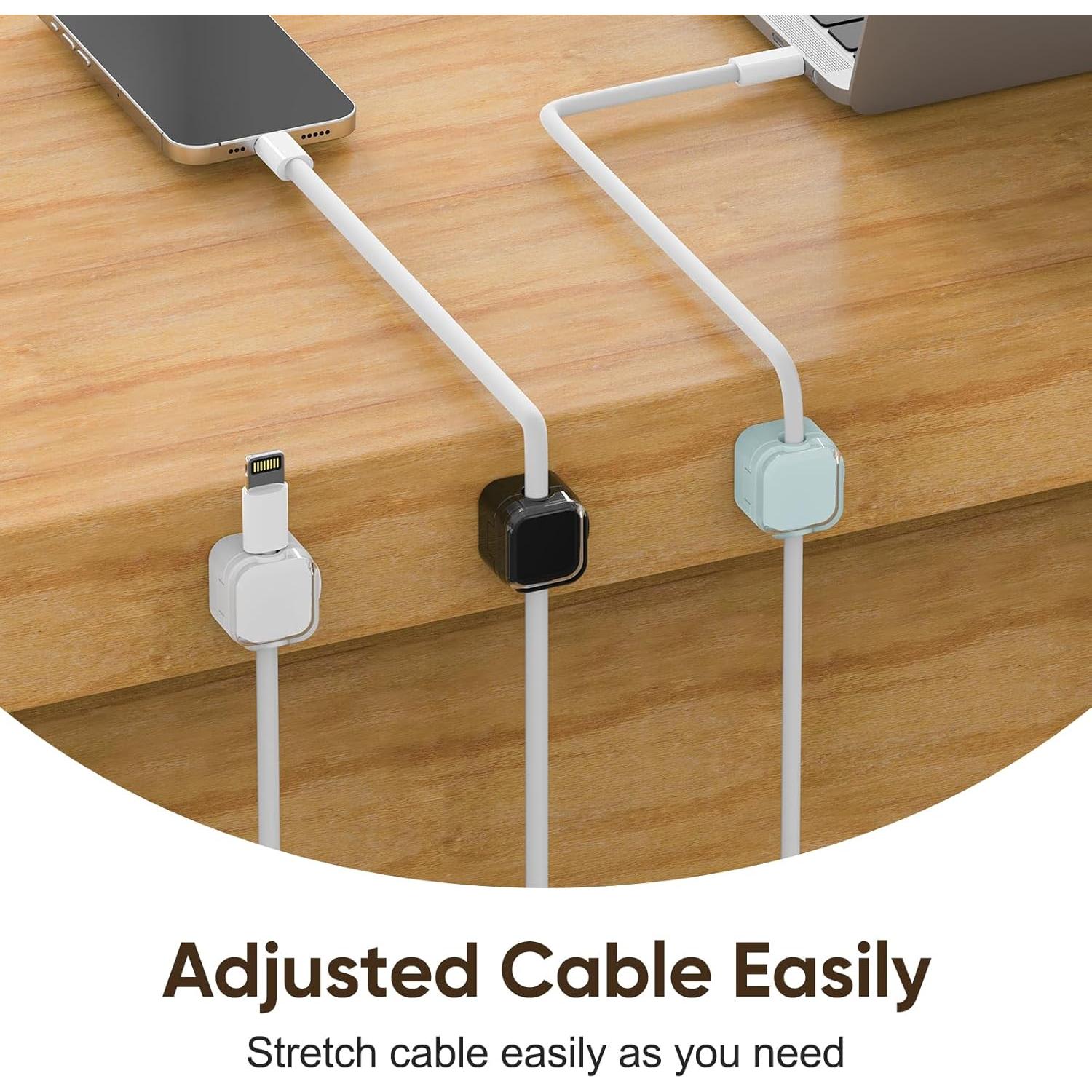 9 Soportes Magnéticos para Cables Wtufaelk - Organizador Negro