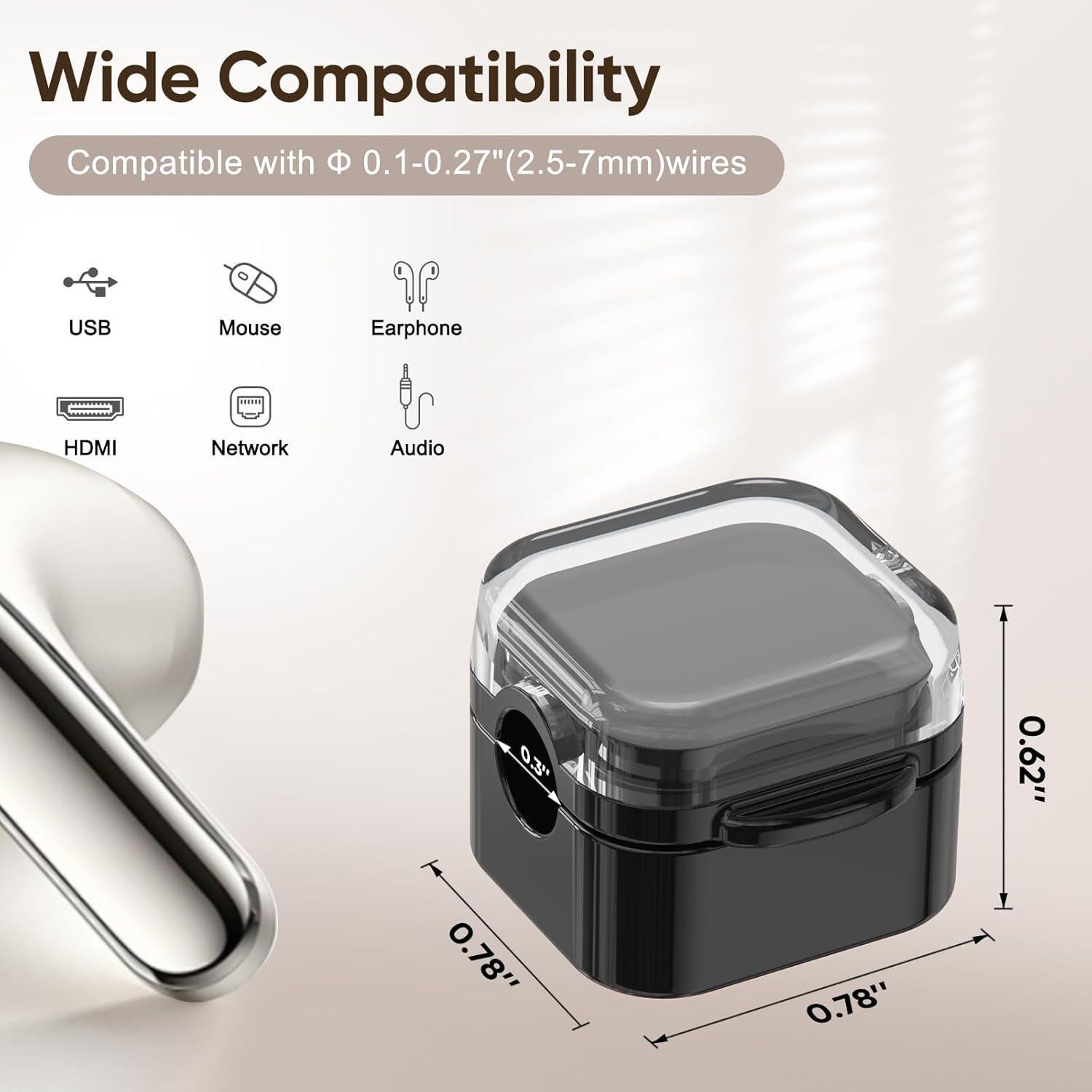 9 Soportes Magnéticos para Cables Wtufaelk - Organizador Negro