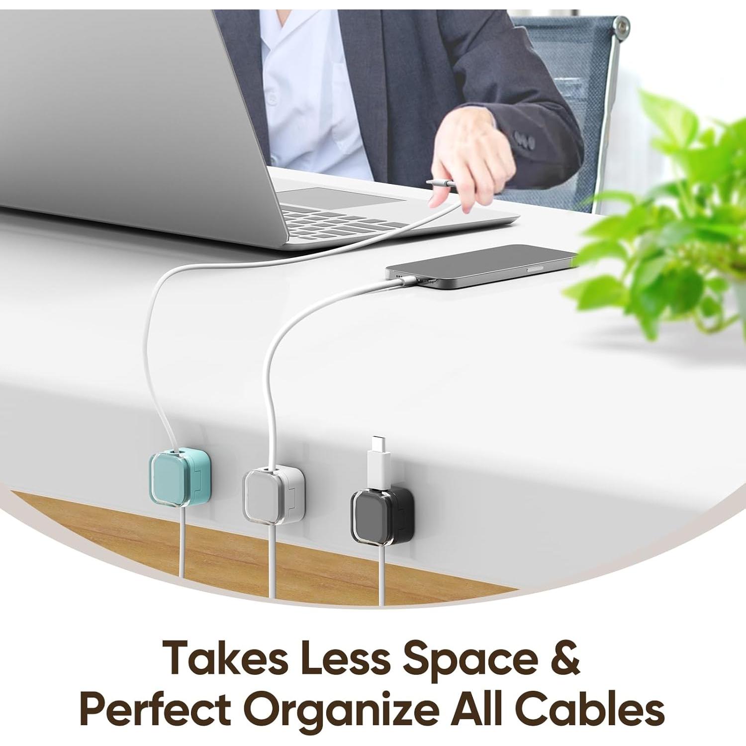 9 Soportes Magnéticos para Cables Wtufaelk - Organizador Negro