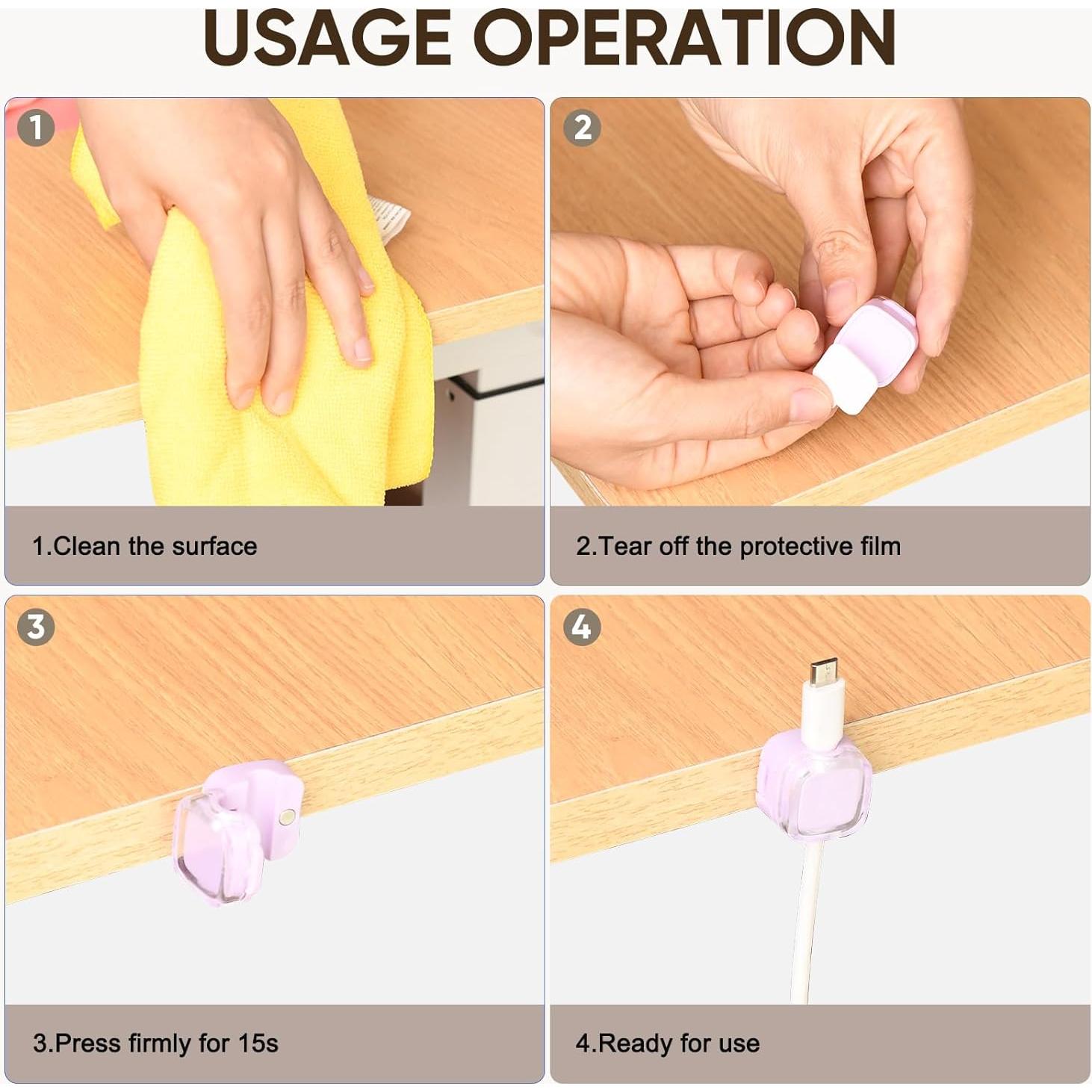 9 Soportes Magnéticos para Cables Wtufaelk - Organizador Negro