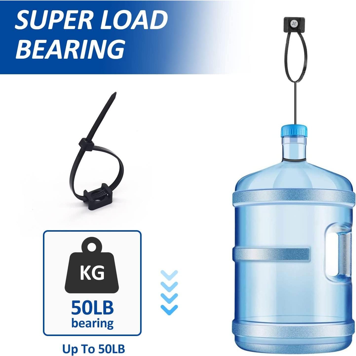 Kit de Montaje de Cable Zip Tie ALLWIN 120 Pcs 20.32 cm Negro