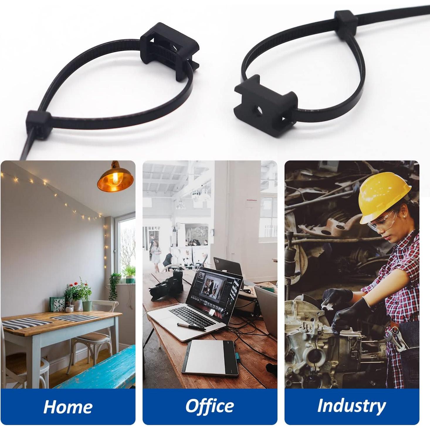 Kit de Montaje de Cable Zip Tie ALLWIN 120 Pcs 20.32 cm Negro