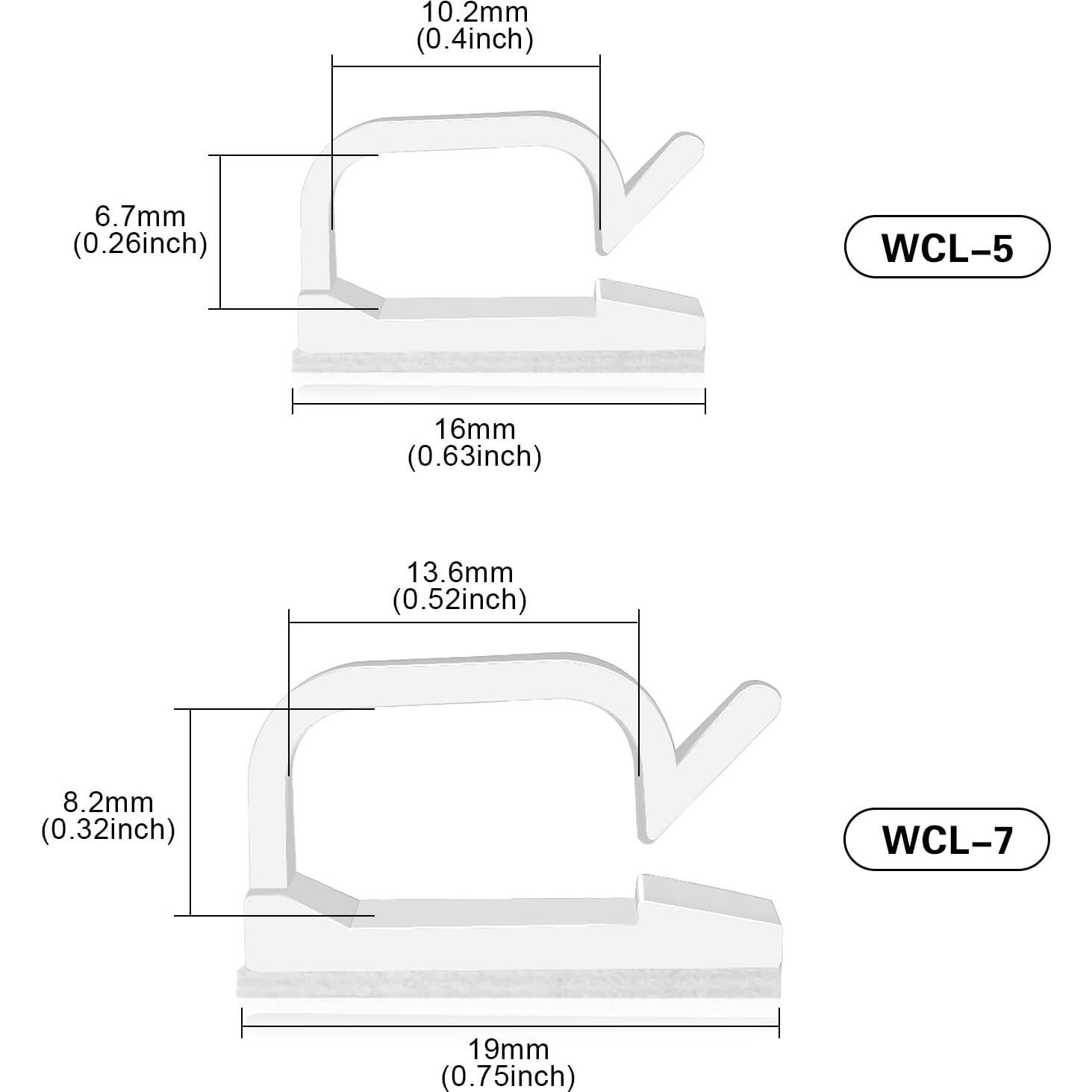 120 Clips Adhesivos para Cables XHF Blancos - Organizador