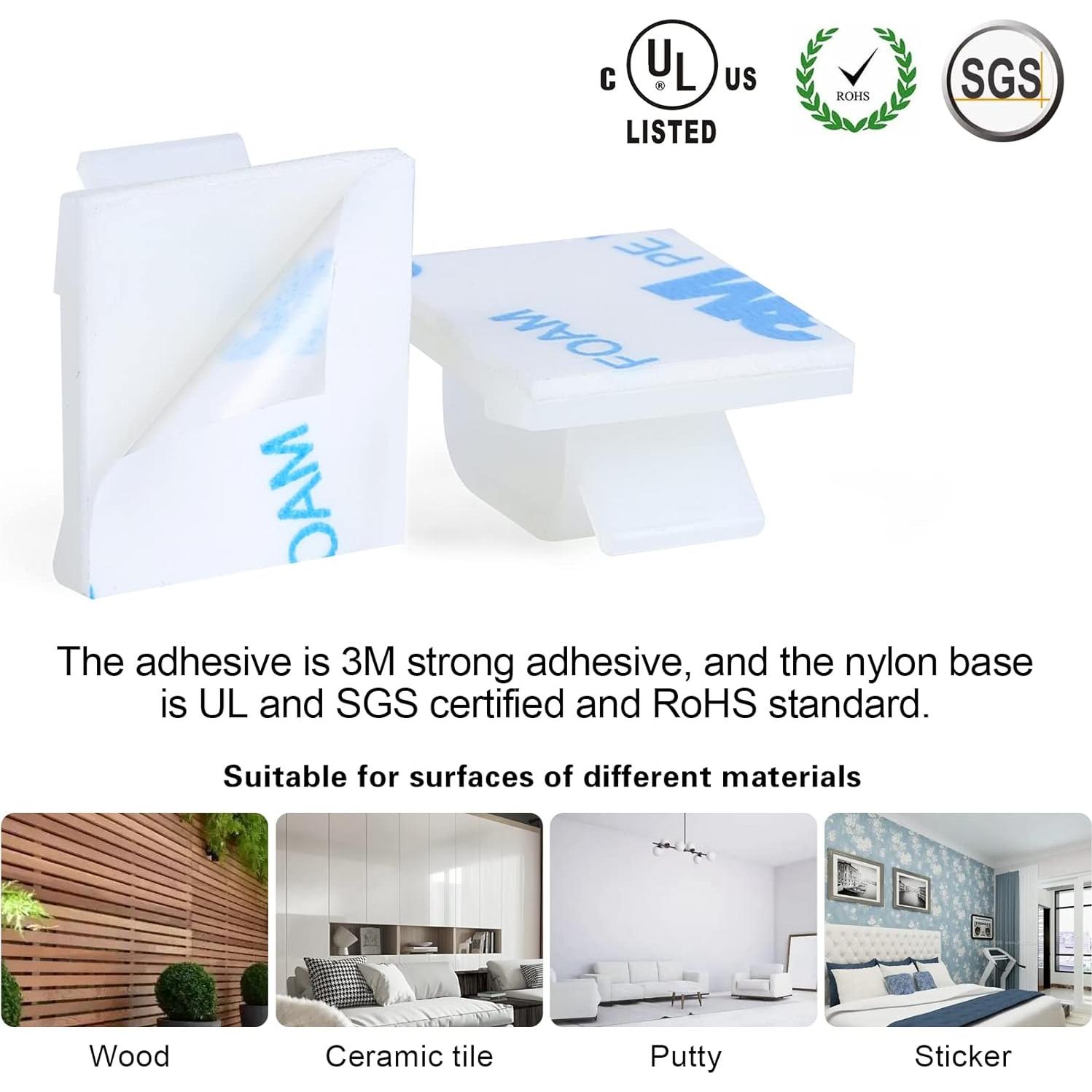 120 Clips Adhesivos para Cables XHF Blancos - Organizador