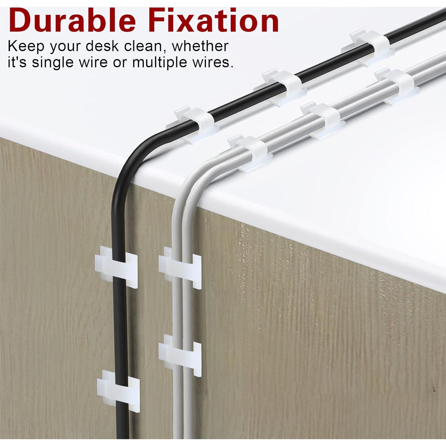 120 Clips Adhesivos para Cables XHF Blancos - Organizador