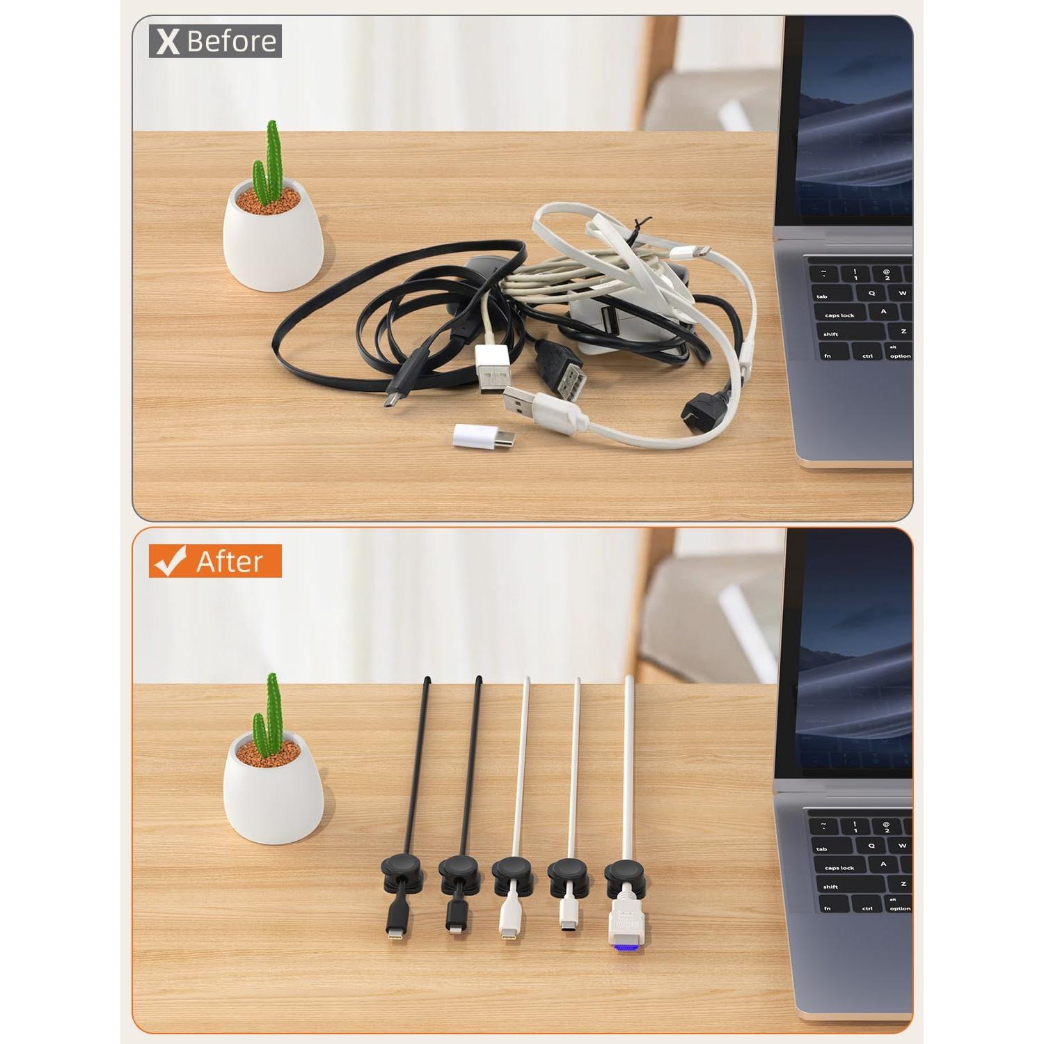 Clips Magnéticos para Cables TIKIWIK - Paquete de 6, Negro