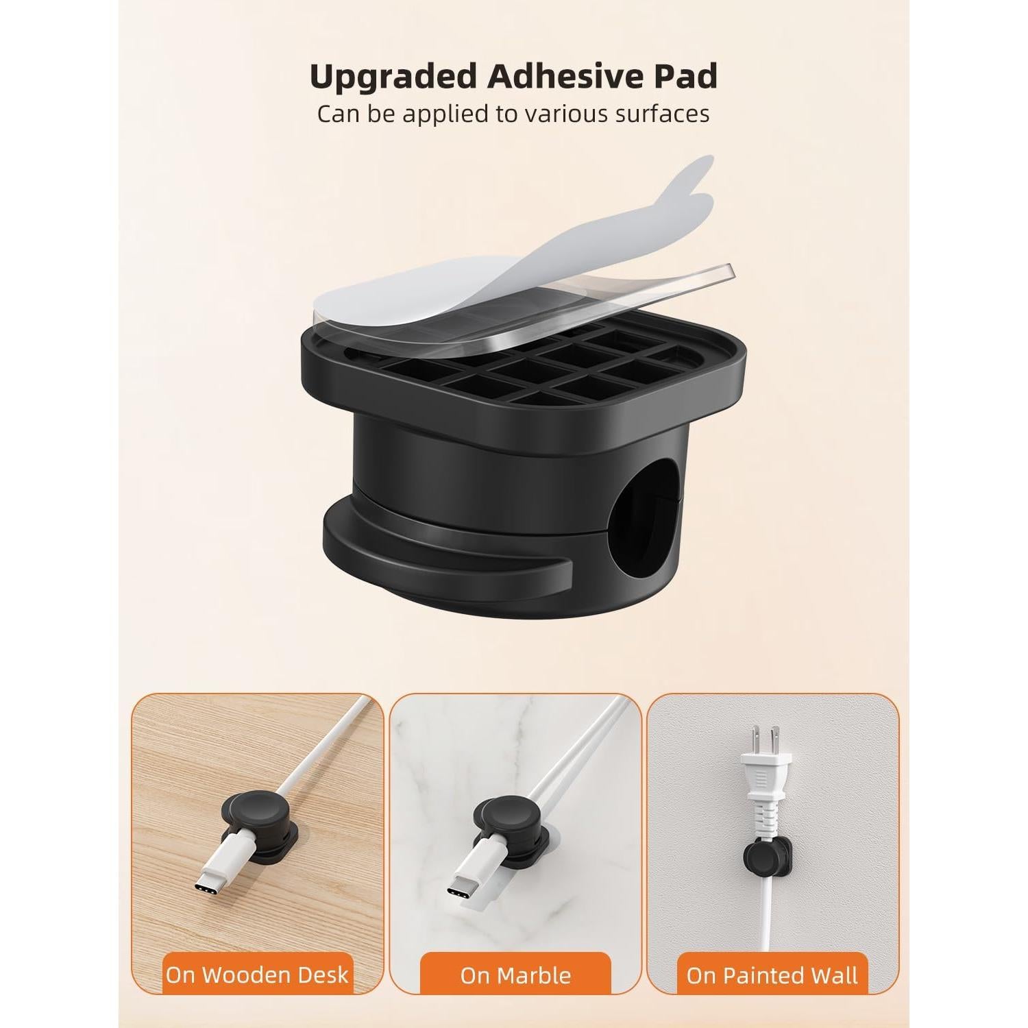 Clips Magnéticos para Cables TIKIWIK - Paquete de 6, Negro