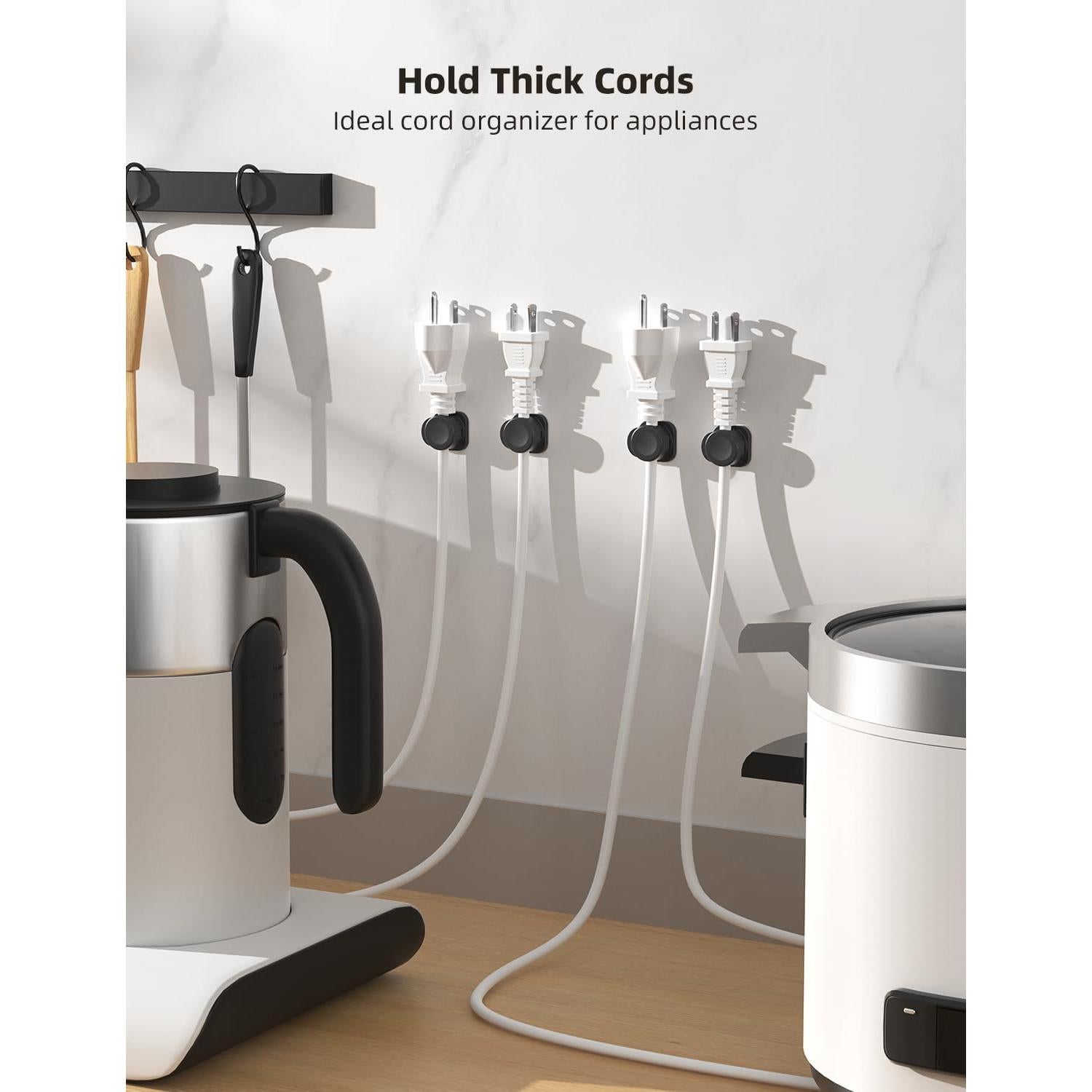 Clips Magnéticos para Cables TIKIWIK - Paquete de 6, Negro