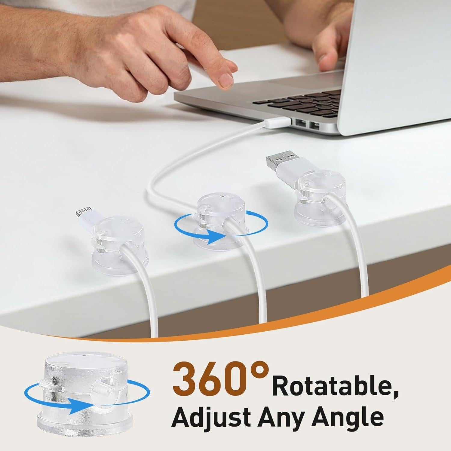 Clips Magnéticos para Cables AGPTEK 8 Piezas Transparente