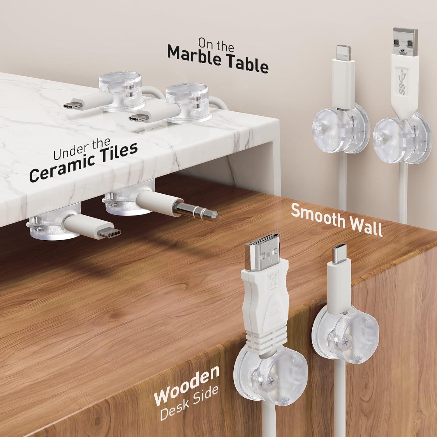 Clips Magnéticos para Cables AGPTEK 8 Piezas Transparente