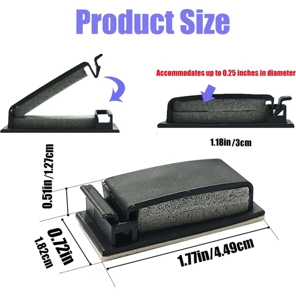 Clips de Cable Autoadhesivos Antideslizantes Antenat 30PCS