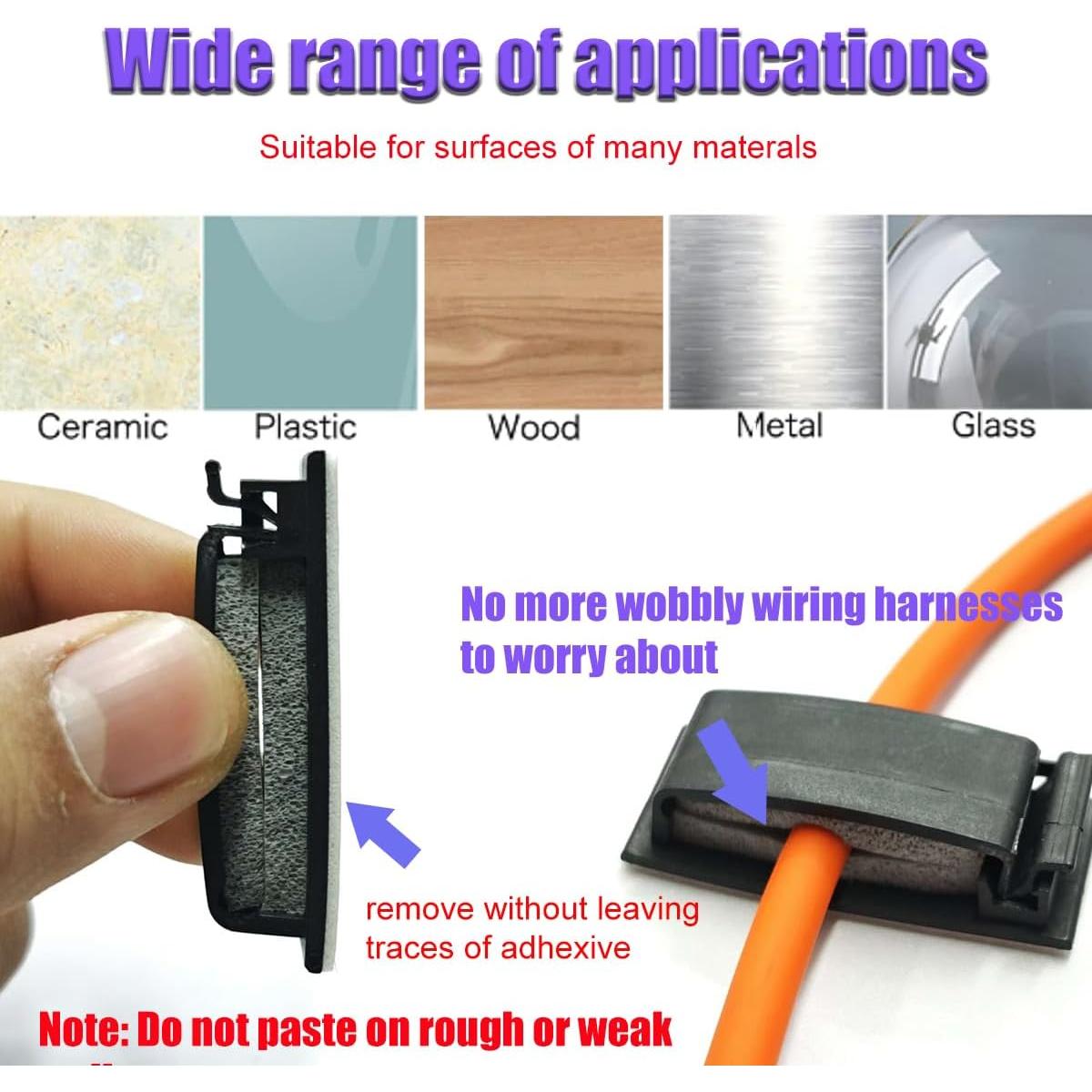 Clips de Cable Autoadhesivos Antideslizantes Antenat 30PCS