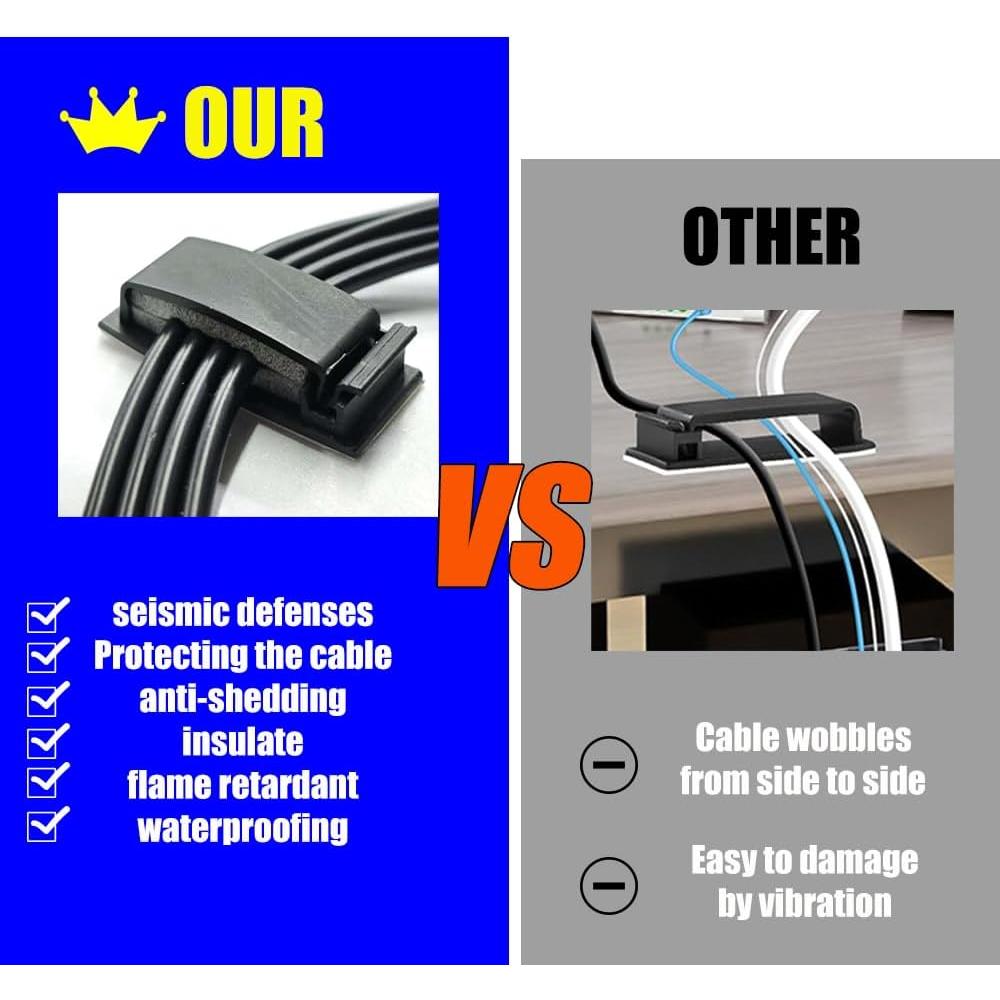 Clips de Cable Autoadhesivos Antideslizantes Antenat 30PCS