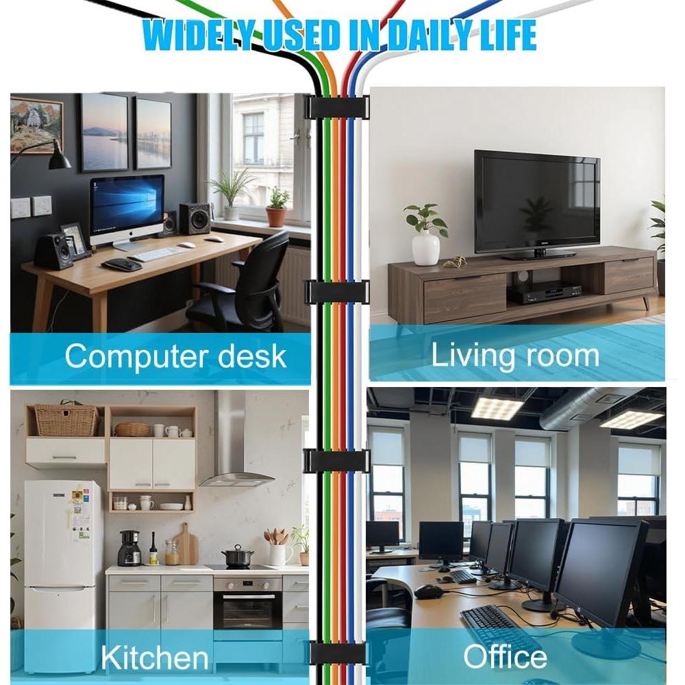 Clips de Cable Autoadhesivos Antideslizantes Antenat 30PCS