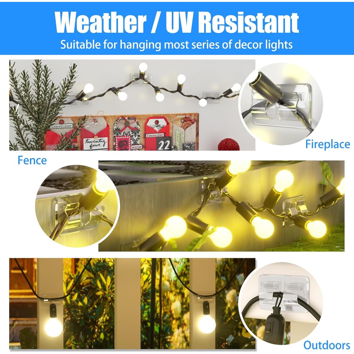 Ganchos Adhesivos para Luces de Cuerda Keviyi - 25 Piezas