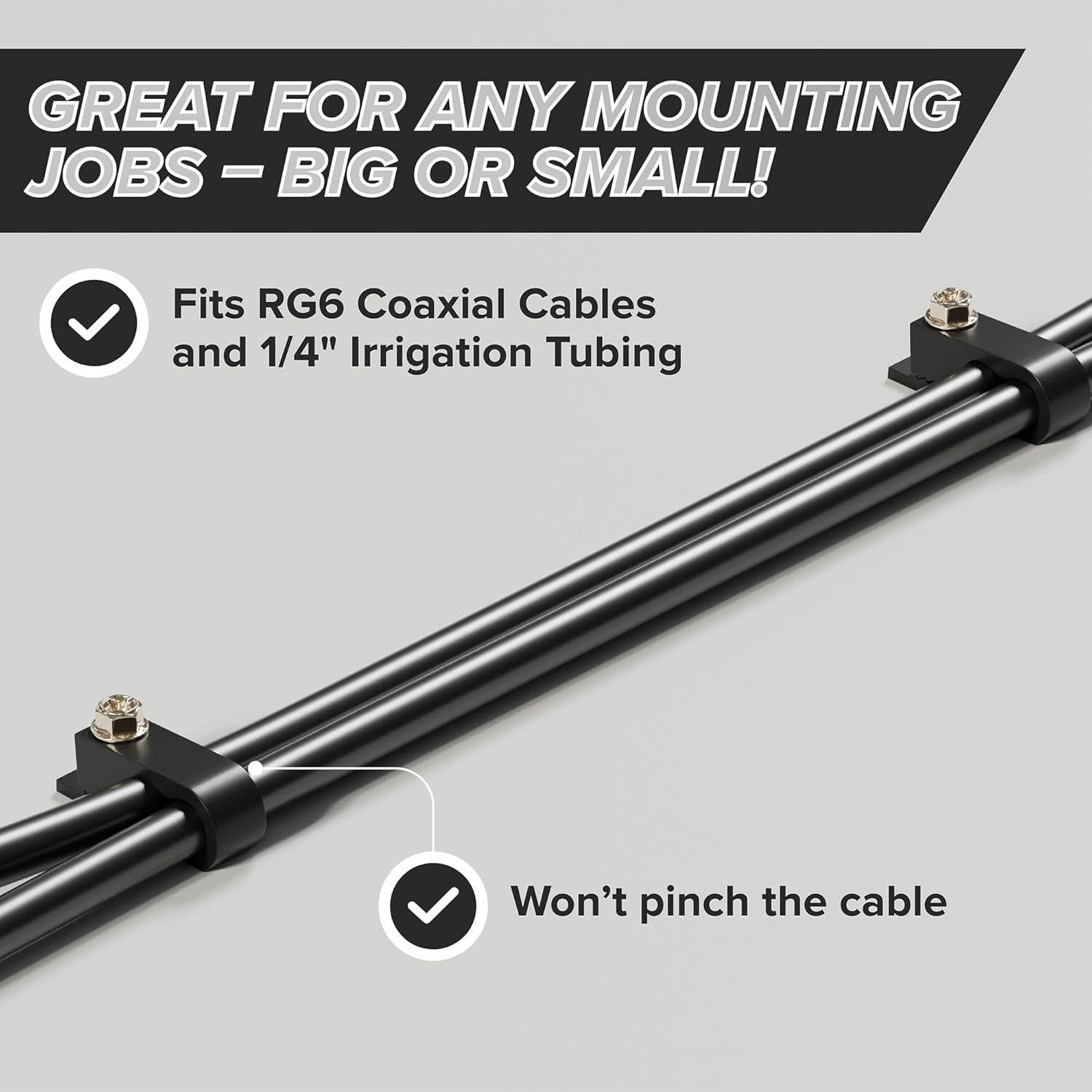 Clips de Cable Duales THE CIMPLE CO 50 PCS Negro 1.27 cm