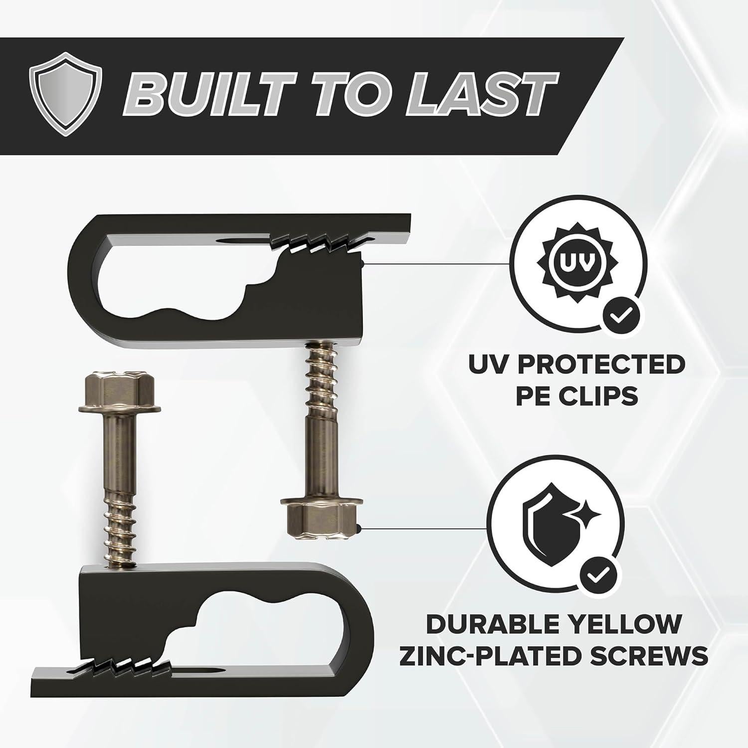 Clips de Cable Duales THE CIMPLE CO 50 PCS Negro 1.27 cm