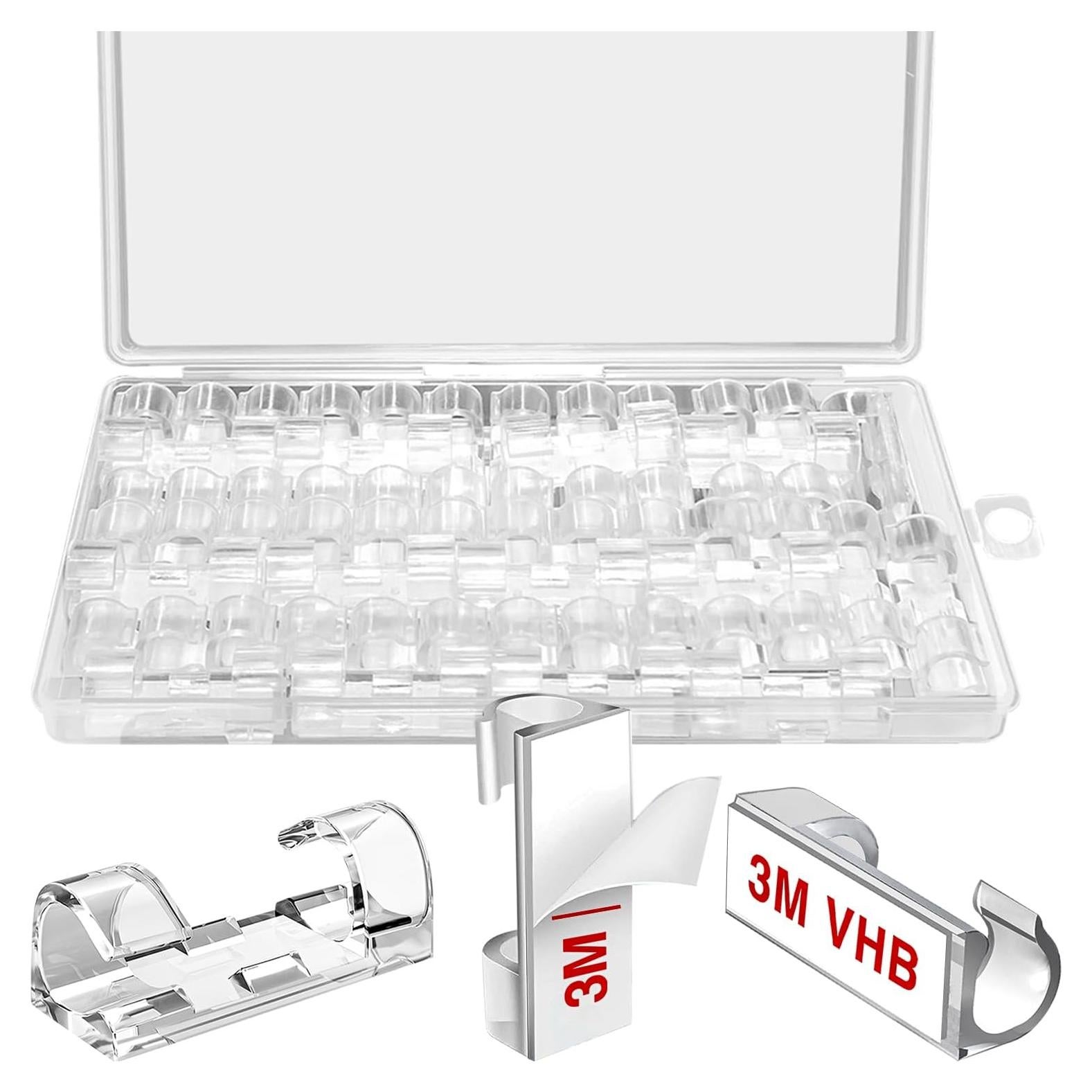 Clips de Cable Autoadhesivos 40pcs ABCDMM para Cables de 1-5mm