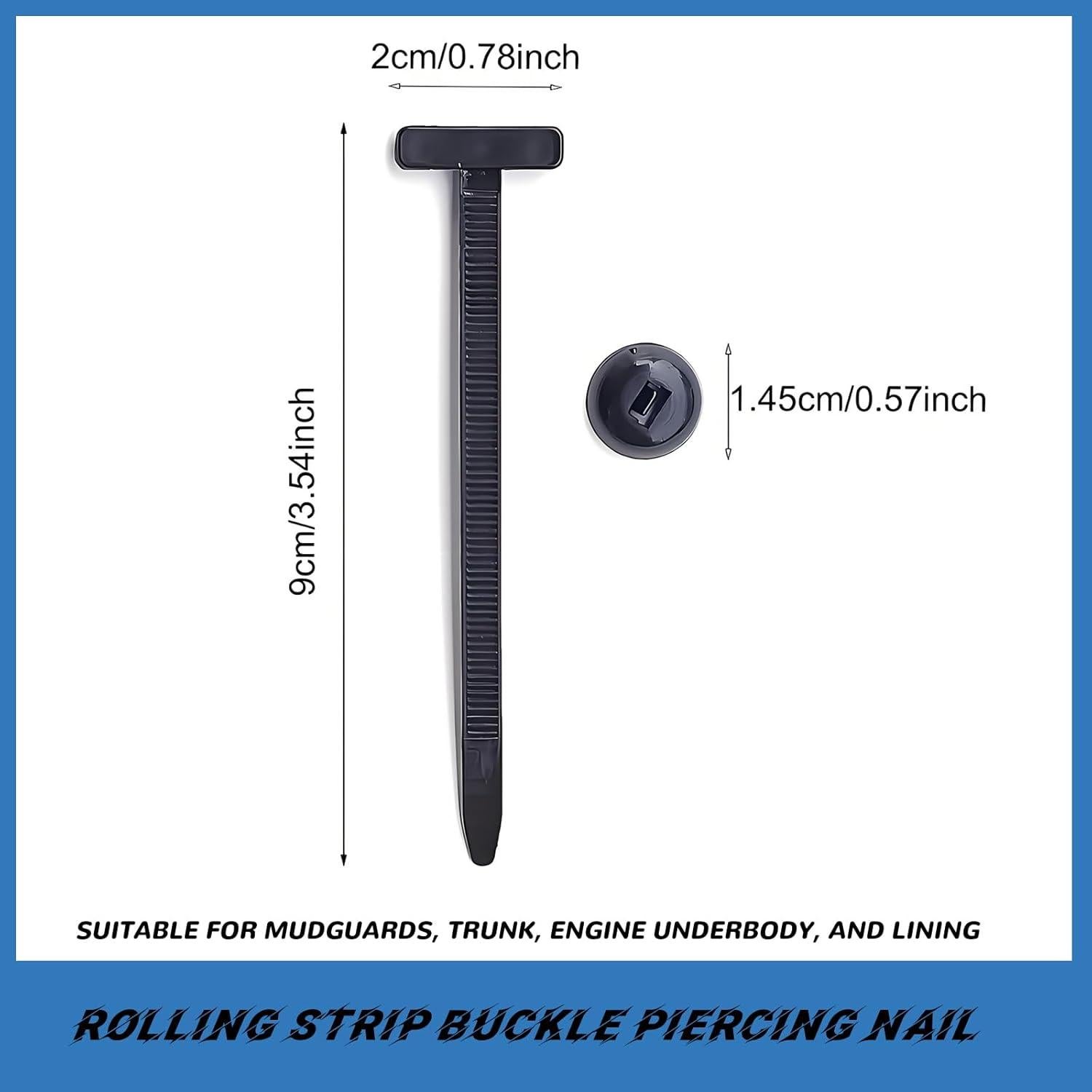 100 Bridas de Nylon Universal Genérico para Automóviles 9cm