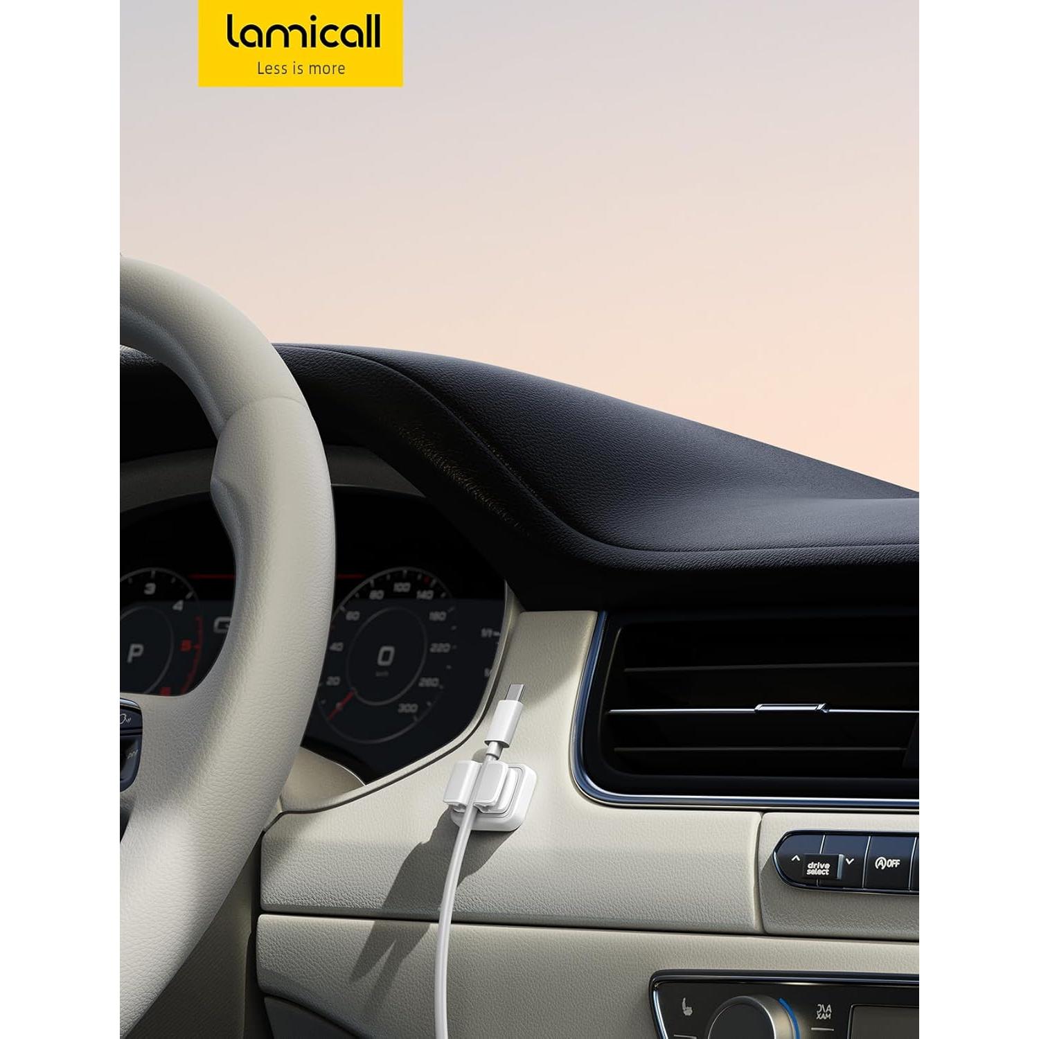 Organizador de Cables Lamicall 3 en 1 Clip Resorte Blanco 3Pcs