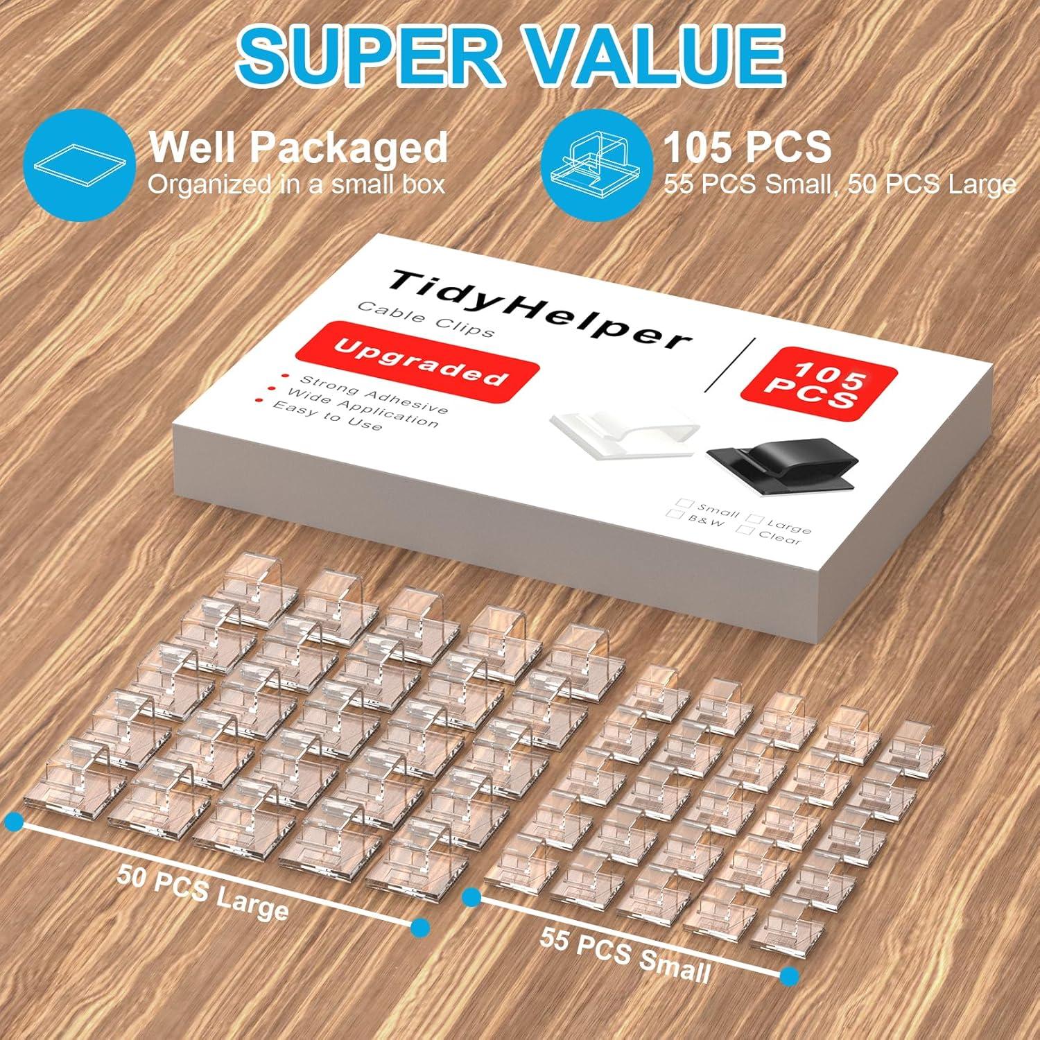 105 Clips Adhesivos para Luces de Navidad TidyHelper - Pequeños y Grandes