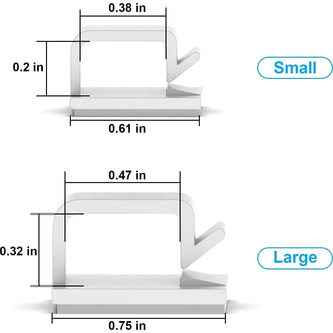 105 Clips Adhesivos para Luces de Navidad TidyHelper - Pequeños y Grandes