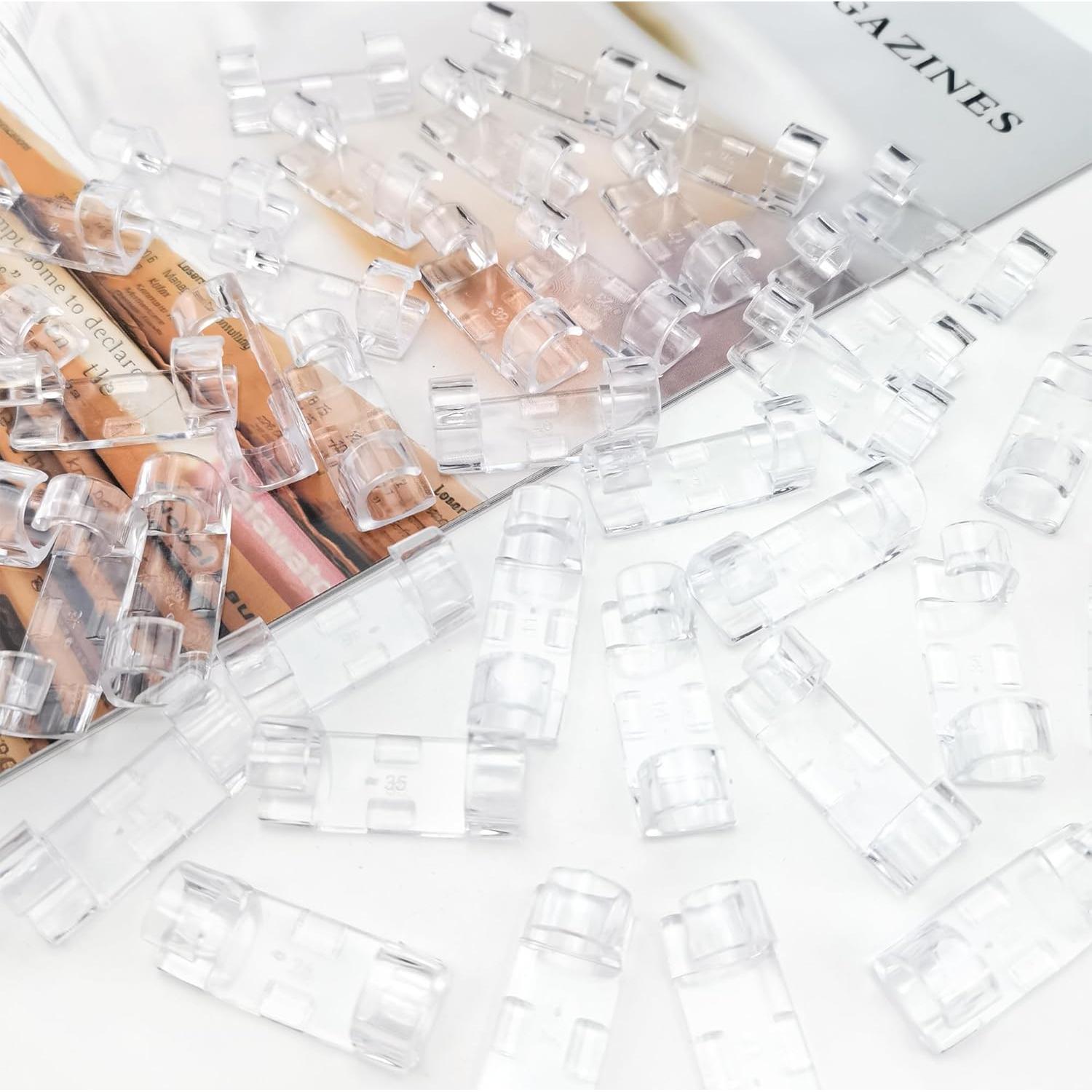 40 Clips de Gestión de Cables Autoadhesivos Quacc 33x12mm