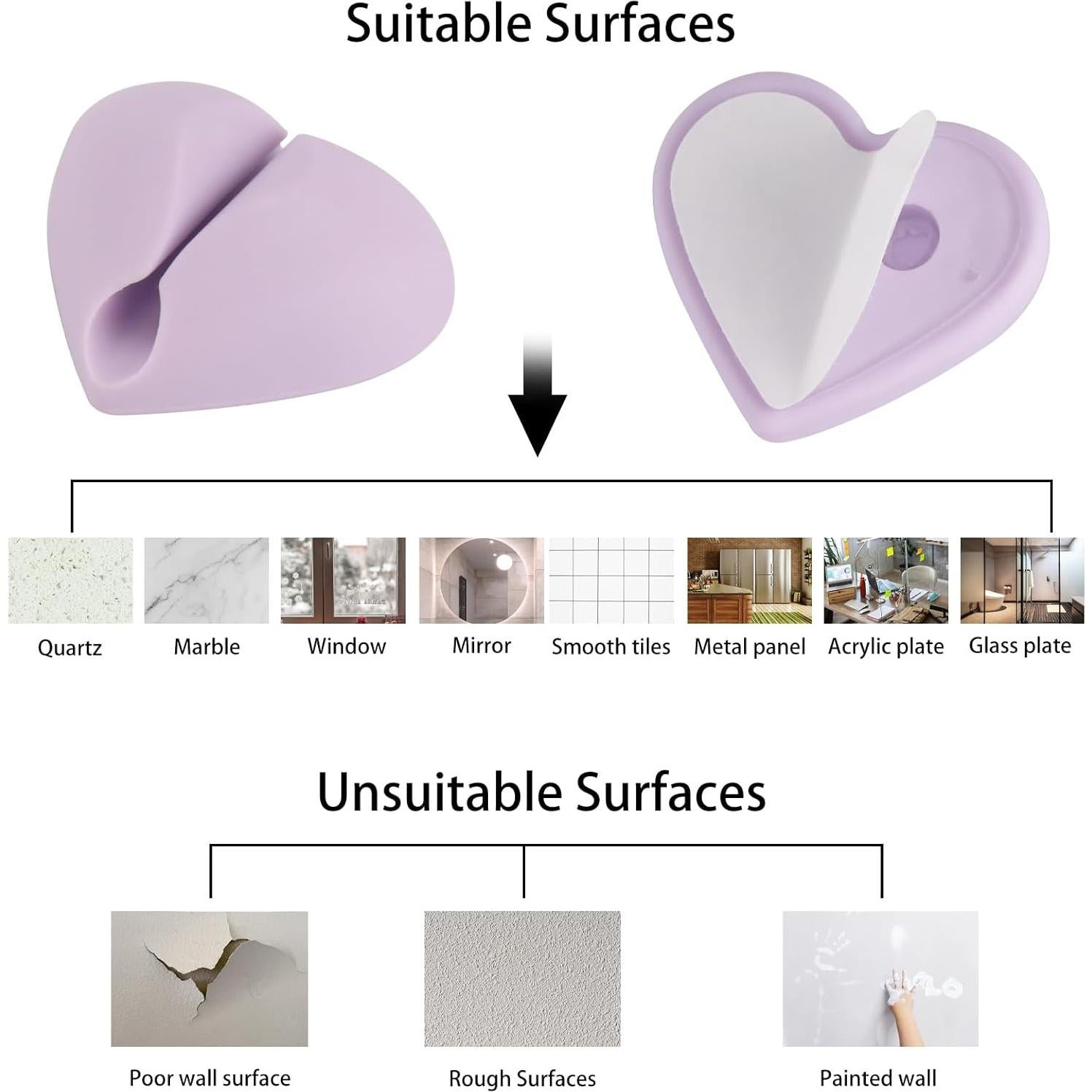 40 Clips Adhesivos Organizadores de Cables LoveBB - Corazón