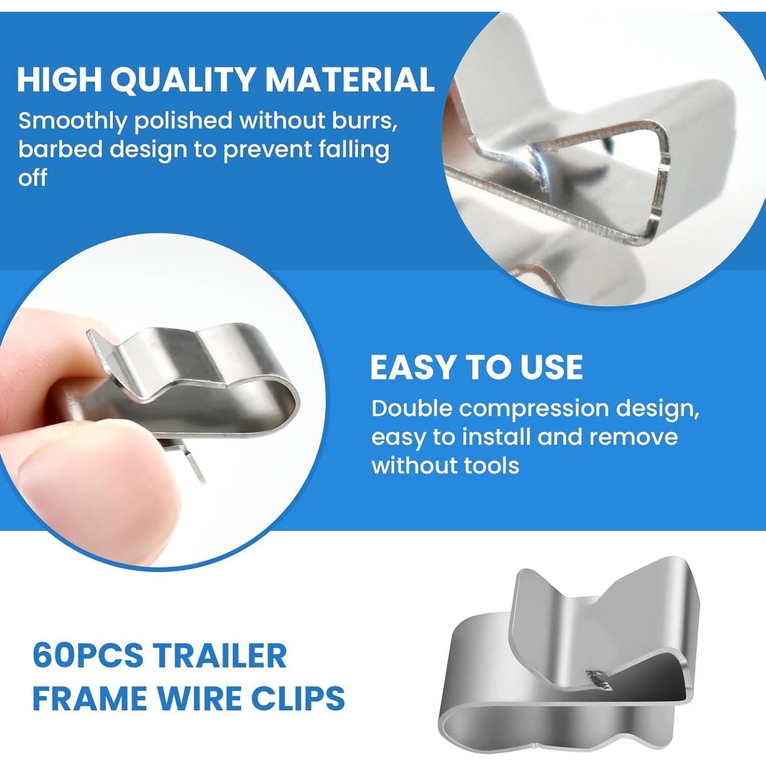 Clips de Alambre Aifeier ET 60 Pcs Acero Inoxidable 304 23 mm