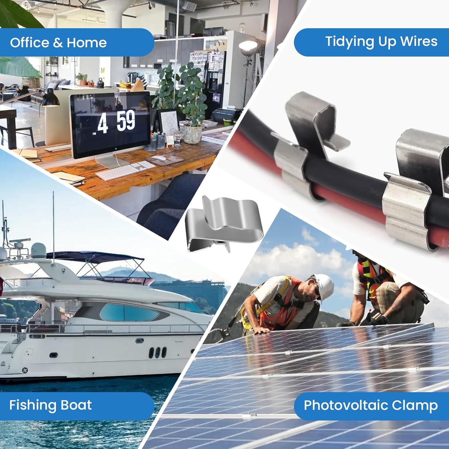 Clips de Alambre Aifeier ET 60 Pcs Acero Inoxidable 304 23 mm