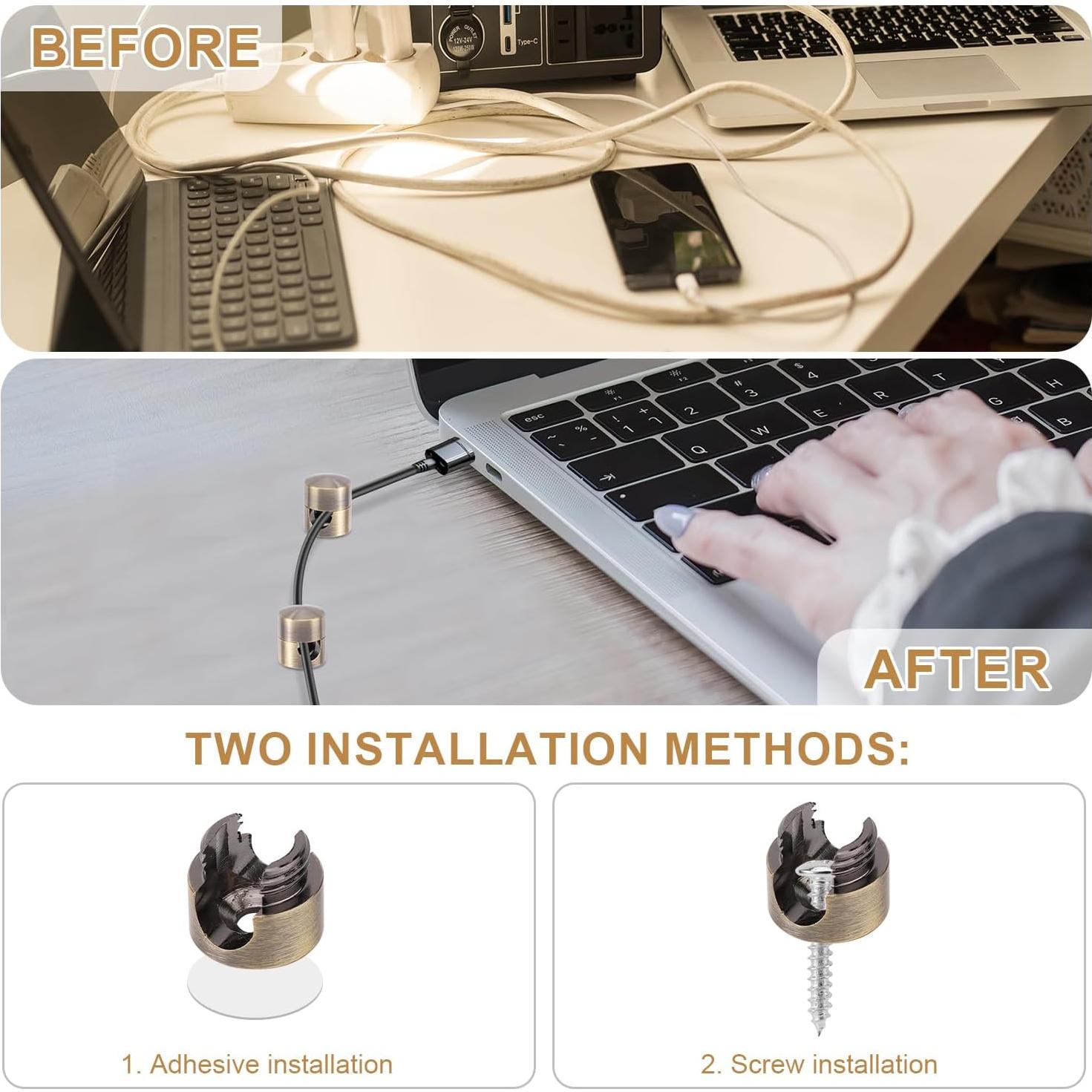 3 Anclajes de Cable Adhesivos de Aluminio Gosknor - Bronce