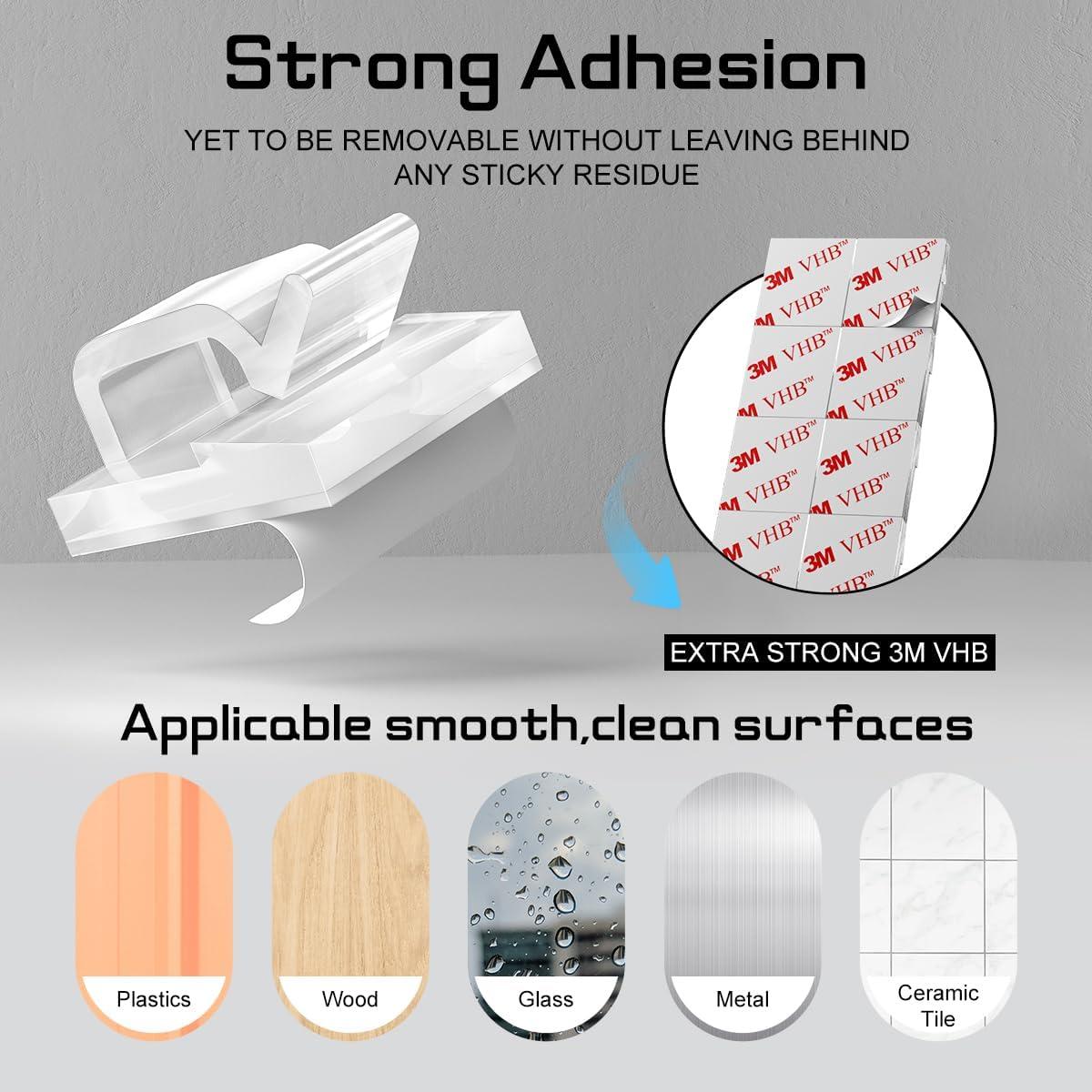 60 Clips de Luz de Navidad Autoadhesivos KGROTE Transparentes