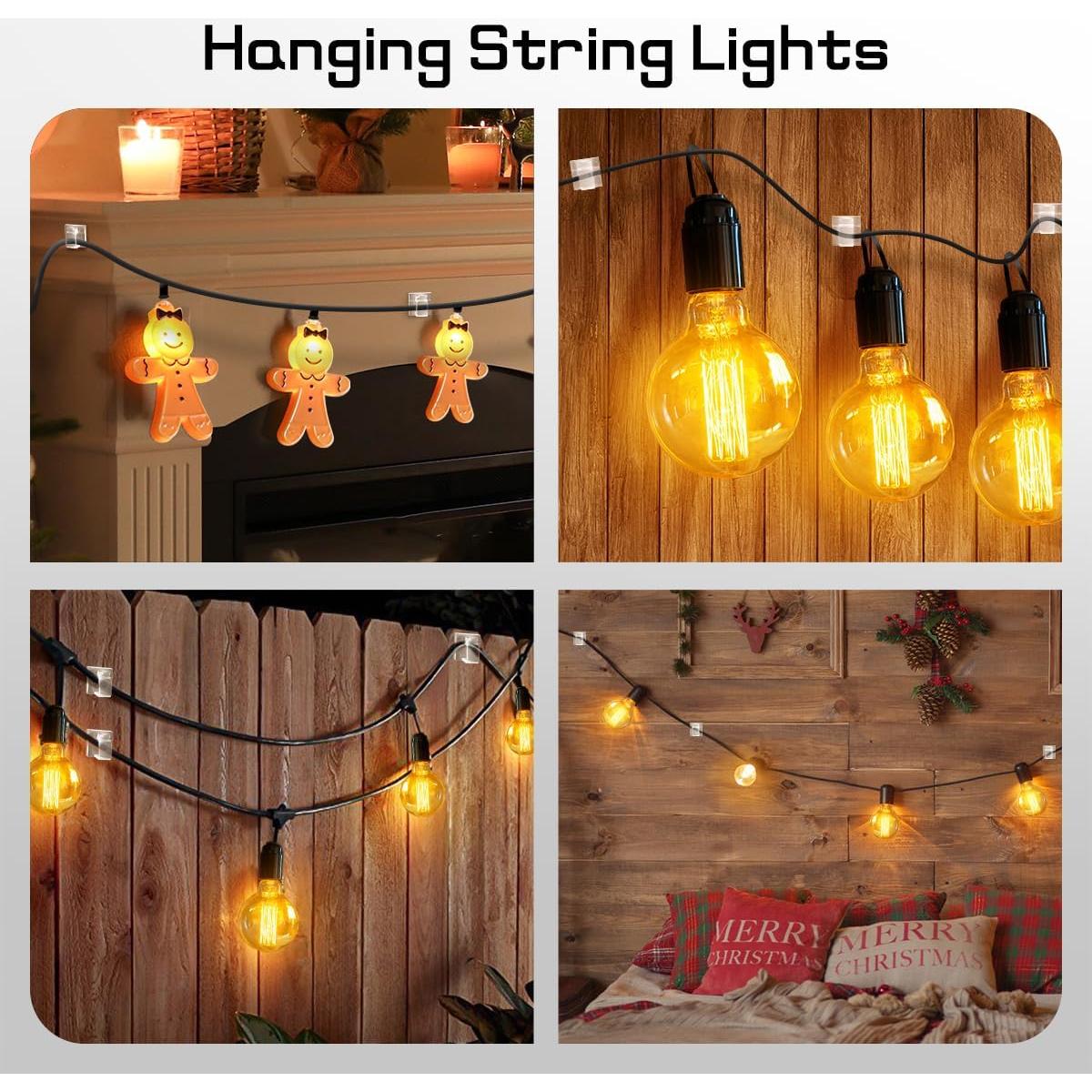 60 Clips de Luz de Navidad Autoadhesivos KGROTE Transparentes