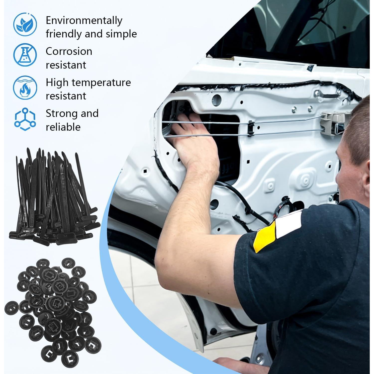 100 Hebillas de Correa de Cable Nylon Enterlent 9cm Automáticas