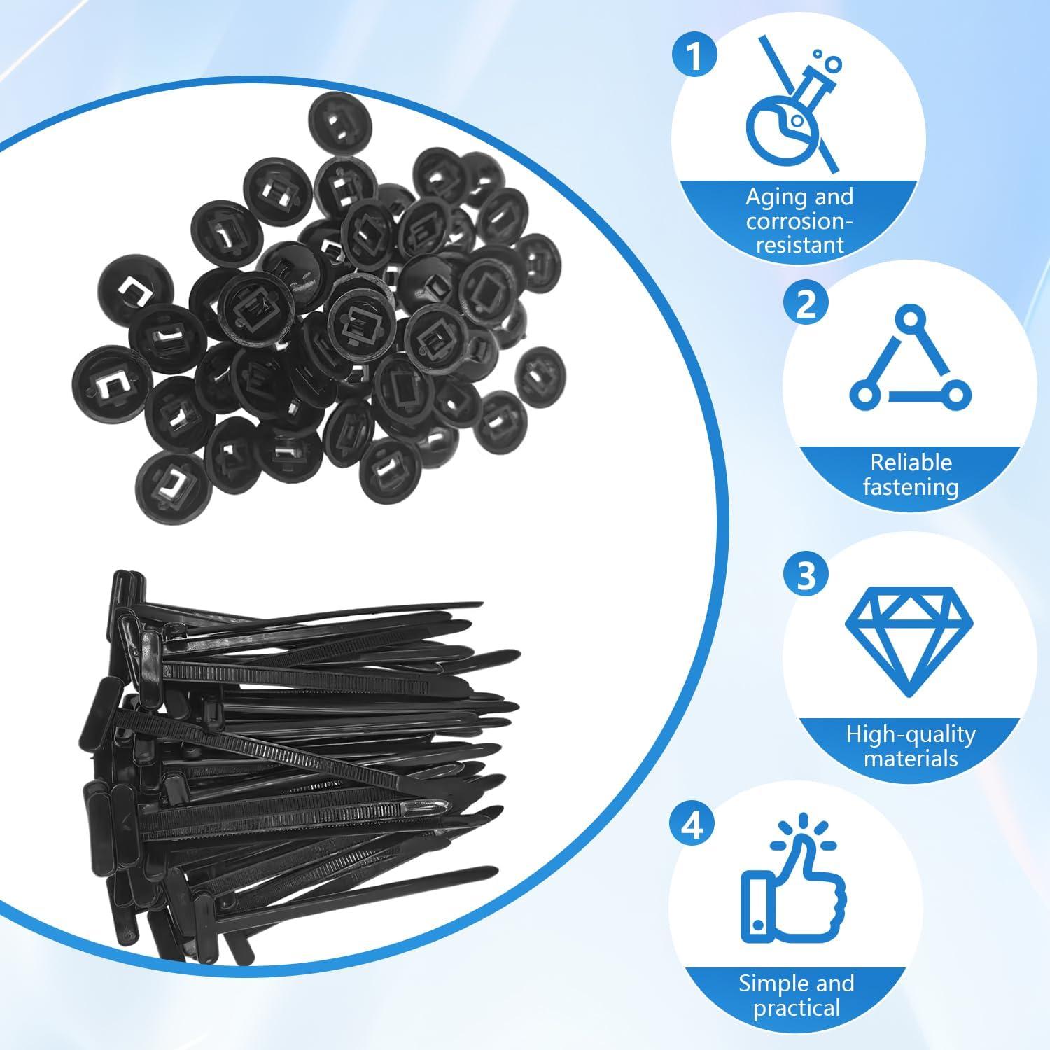 100 Hebillas de Correa de Cable Nylon Enterlent 9cm Automáticas