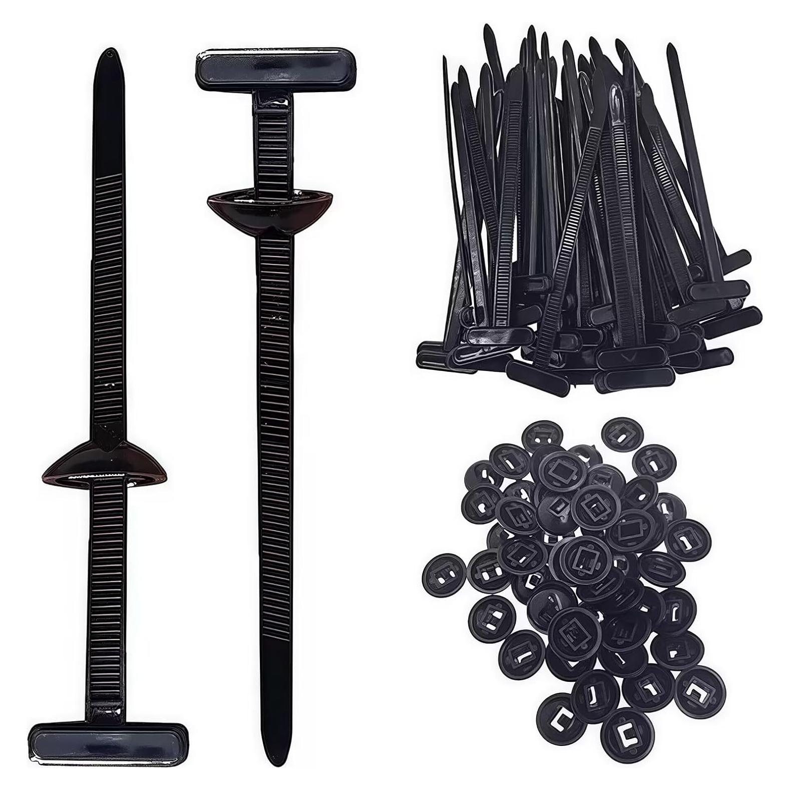 100 Hebillas de Brida de Nylon Genérico para Auto 9cm